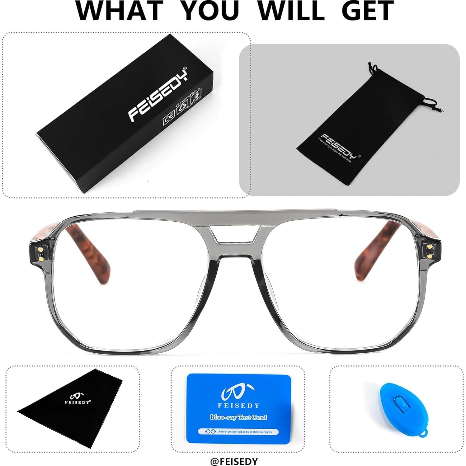 Gafas de Lectura FEISEDY Aviador 2.5x Filtro Luz Azul