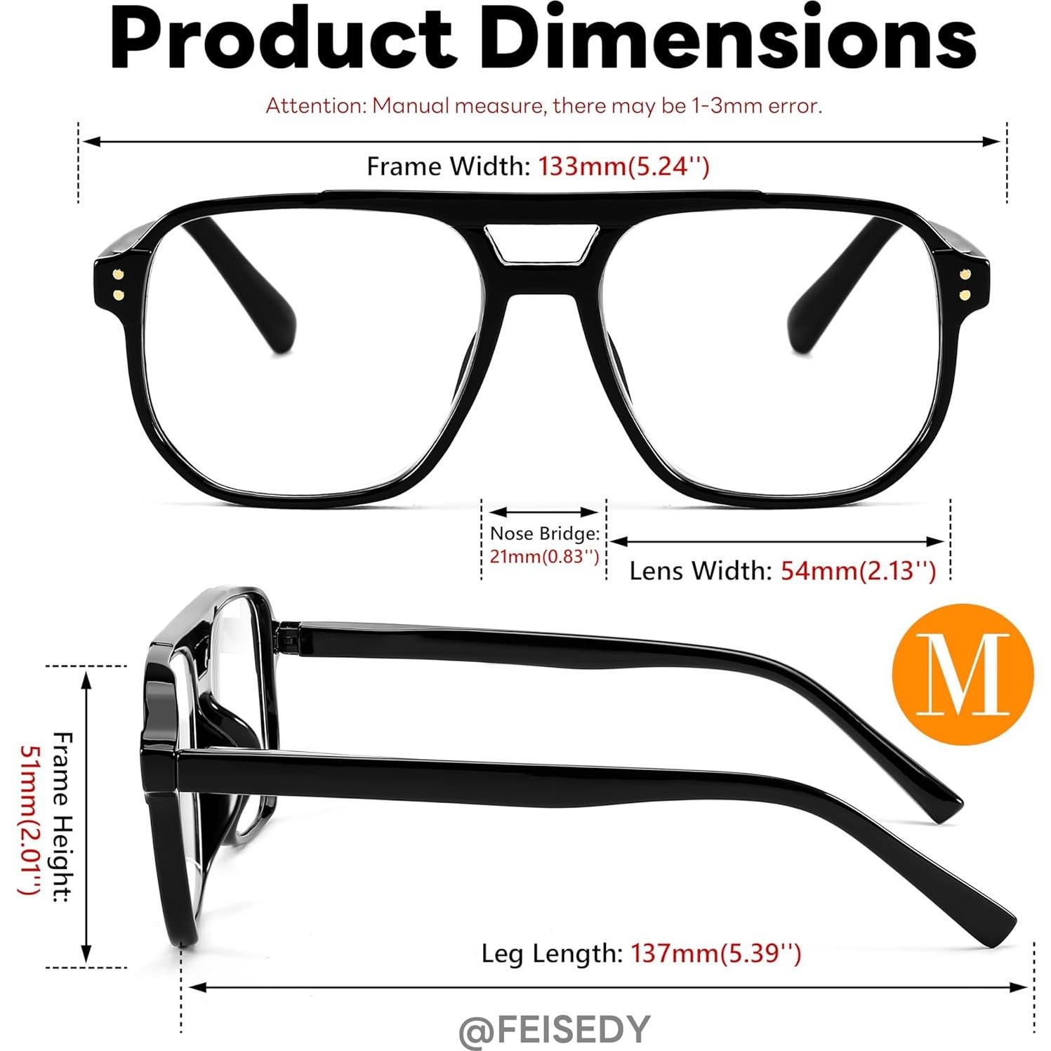 Gafas de Lectura FEISEDY Aviador Retro con Filtro Azul 1.5x