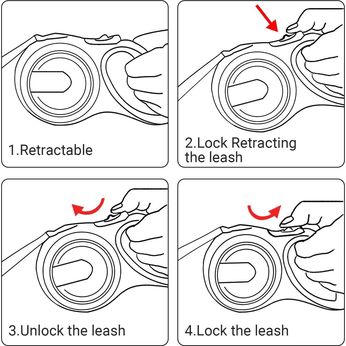 Correa Retráctil para Perros Segarty 7,92m hasta 50kg Negra