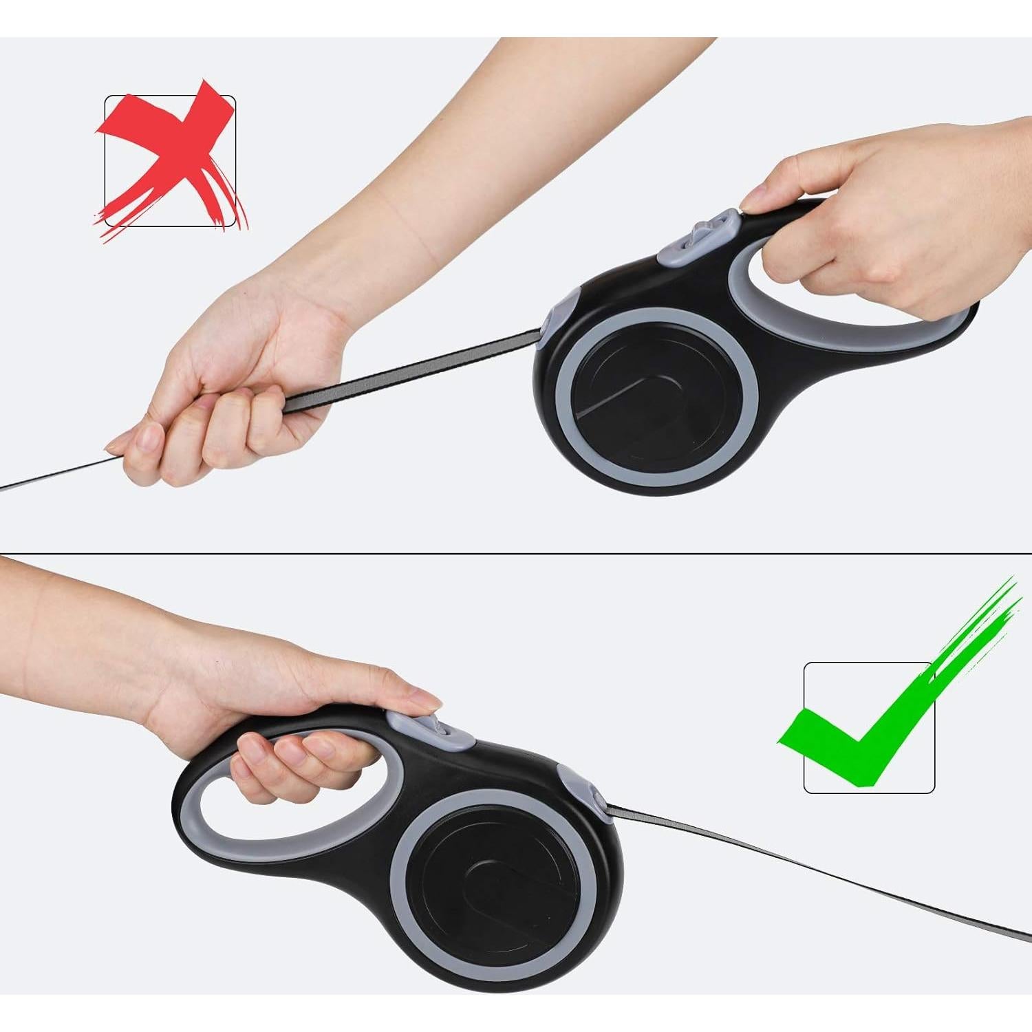 Correa Retráctil para Perros Segarty 7,92m hasta 50kg Negra