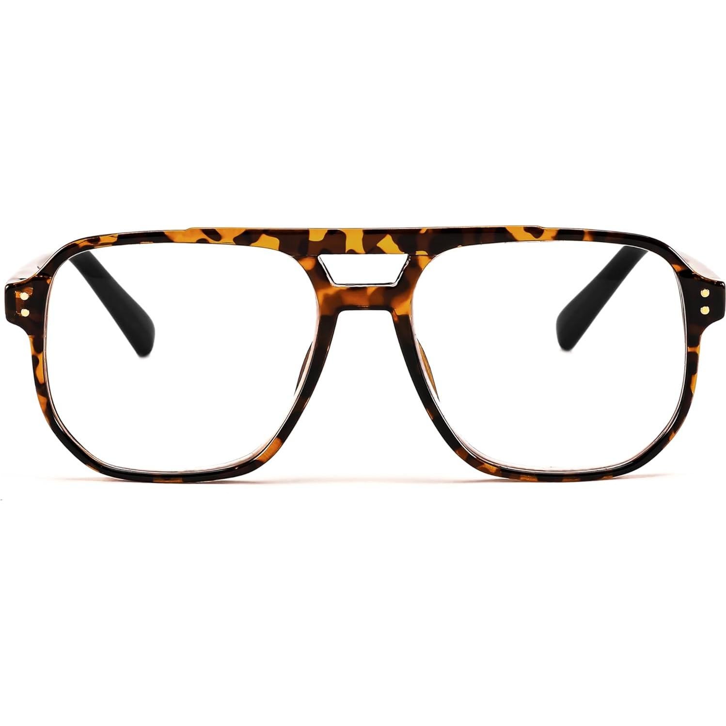 Gafas de Lectura FEISEDY Aviador Retro 1.5x Marco Leopardo