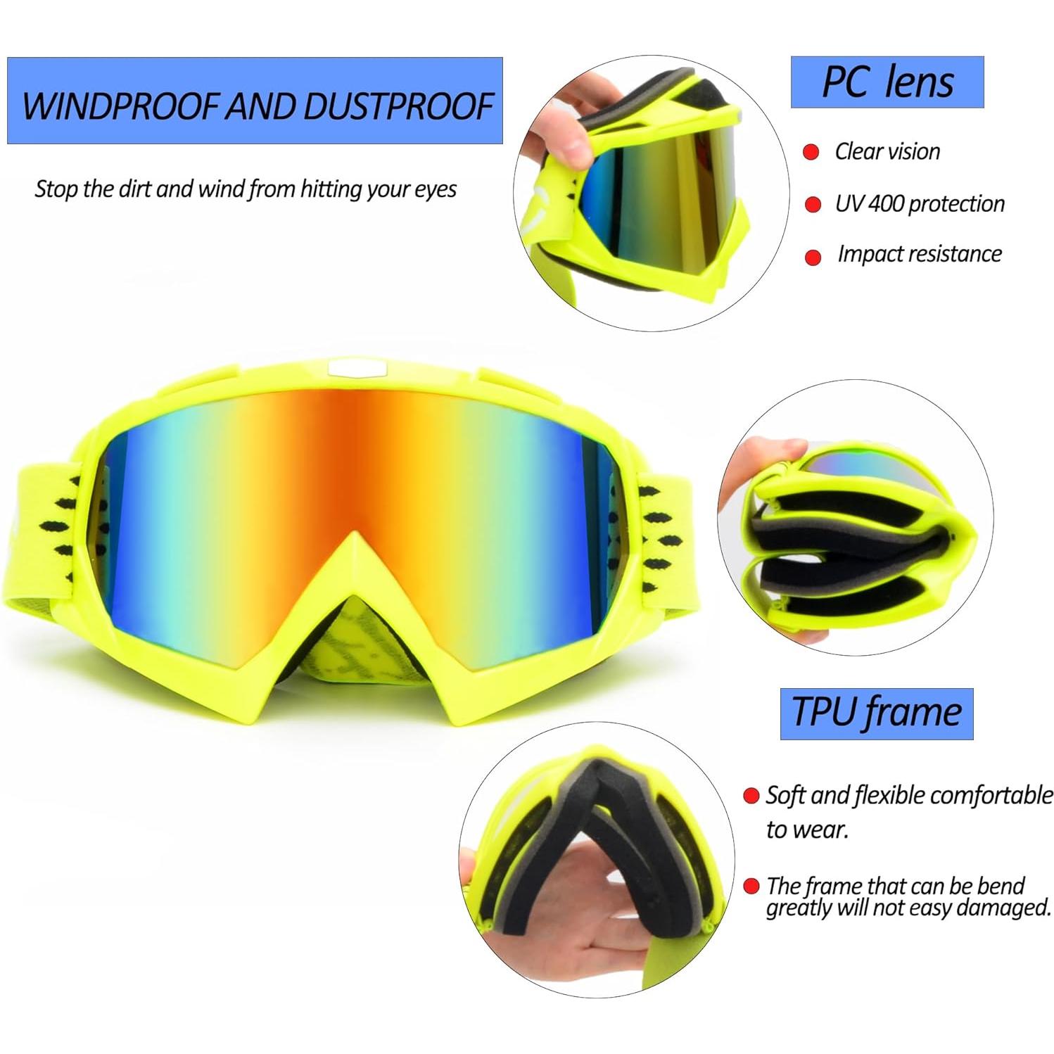 Gafas de Moto ZJNUO 833 - Anti UV, A Prueba de Viento y Polvo