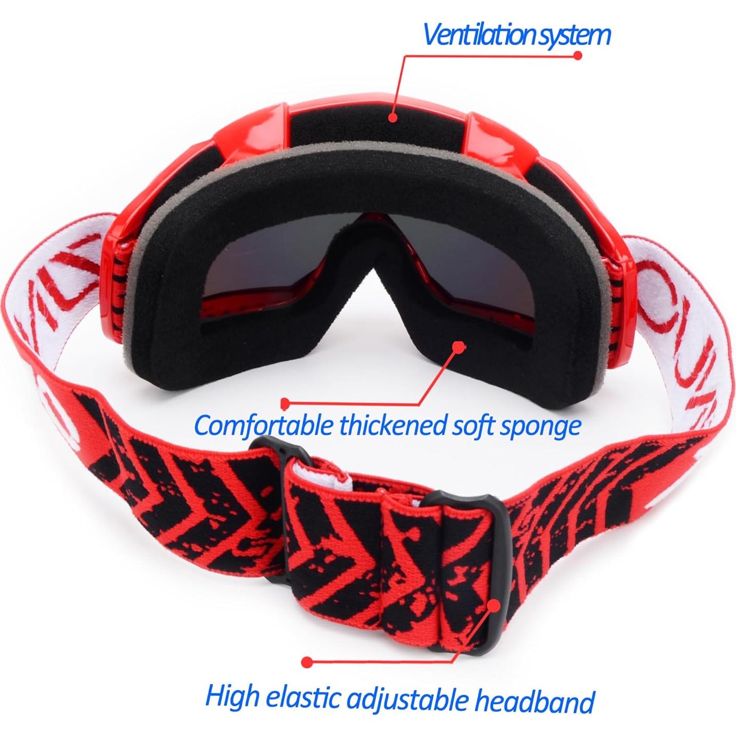 Gafas de Motocross ZJNUO 833 - Anti UV, a Prueba de Viento