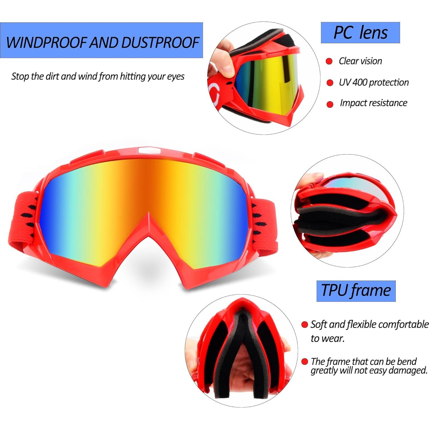 Gafas de Motocross ZJNUO 833 - Anti UV, a Prueba de Viento