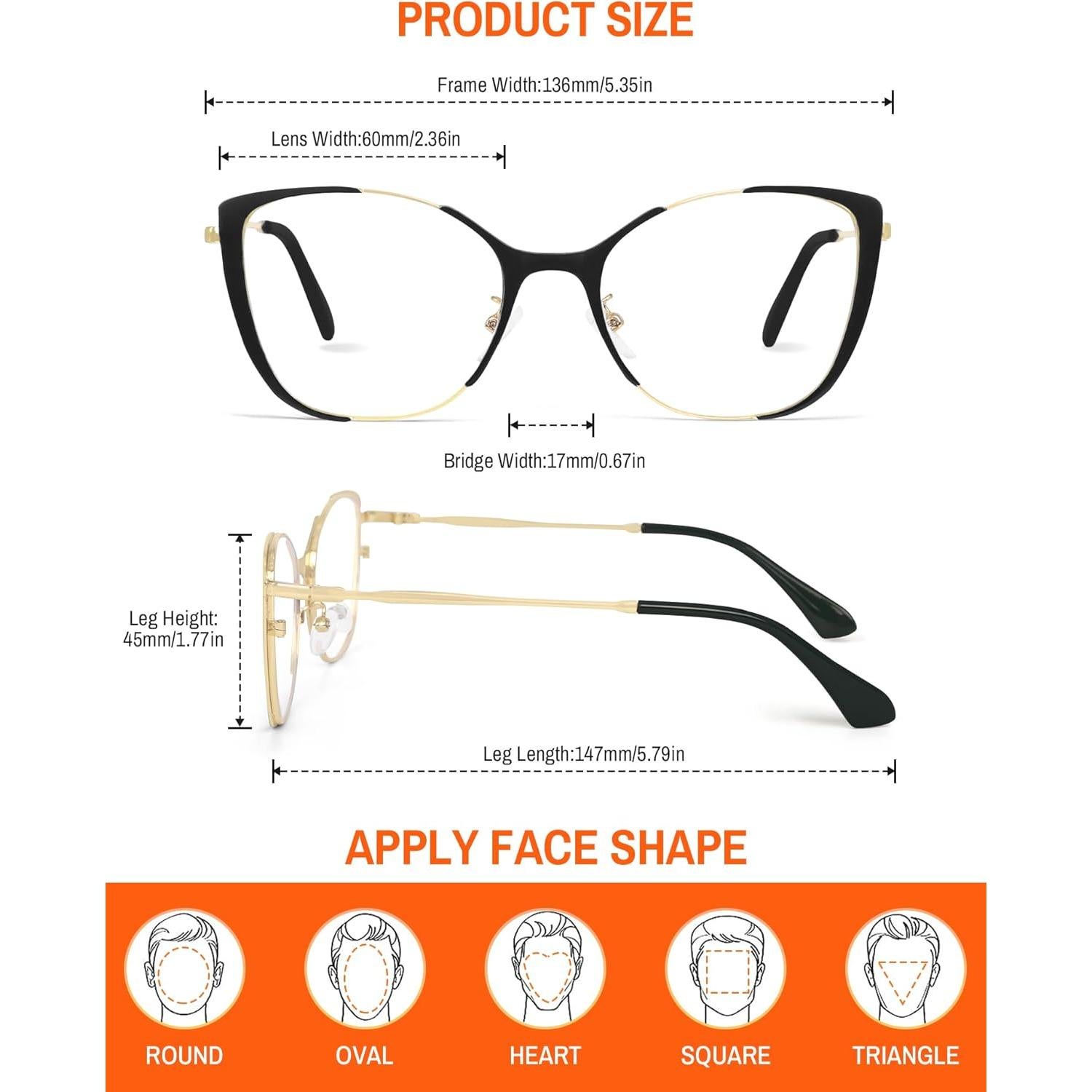 Gafas de Luz Azul ROWCHIC Mujeres Gato Ojo Anti Fatiga Ocular