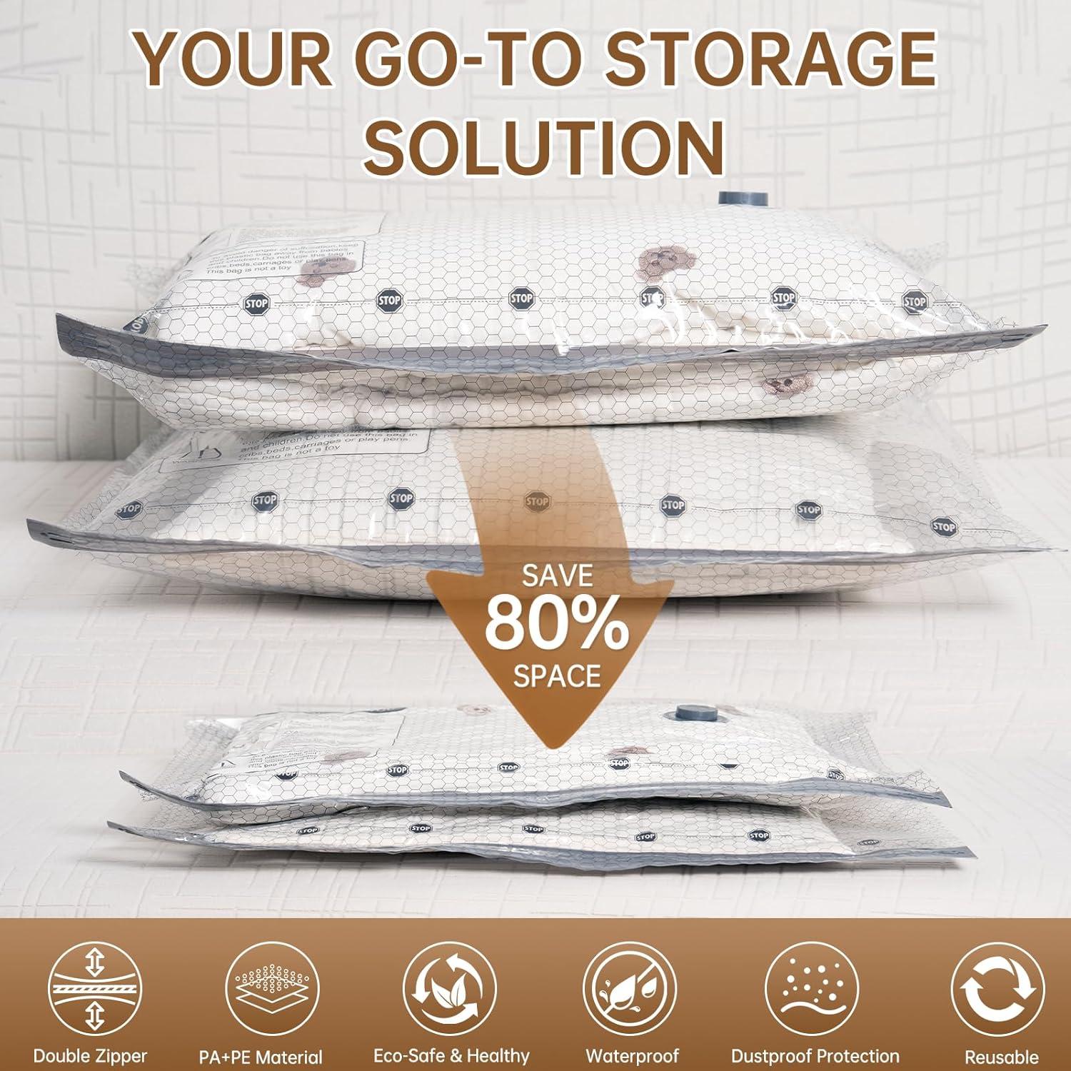 Bolsas de Vacío Lxmiora 12 Pzas + Bomba Inalámbrica 1500mAh