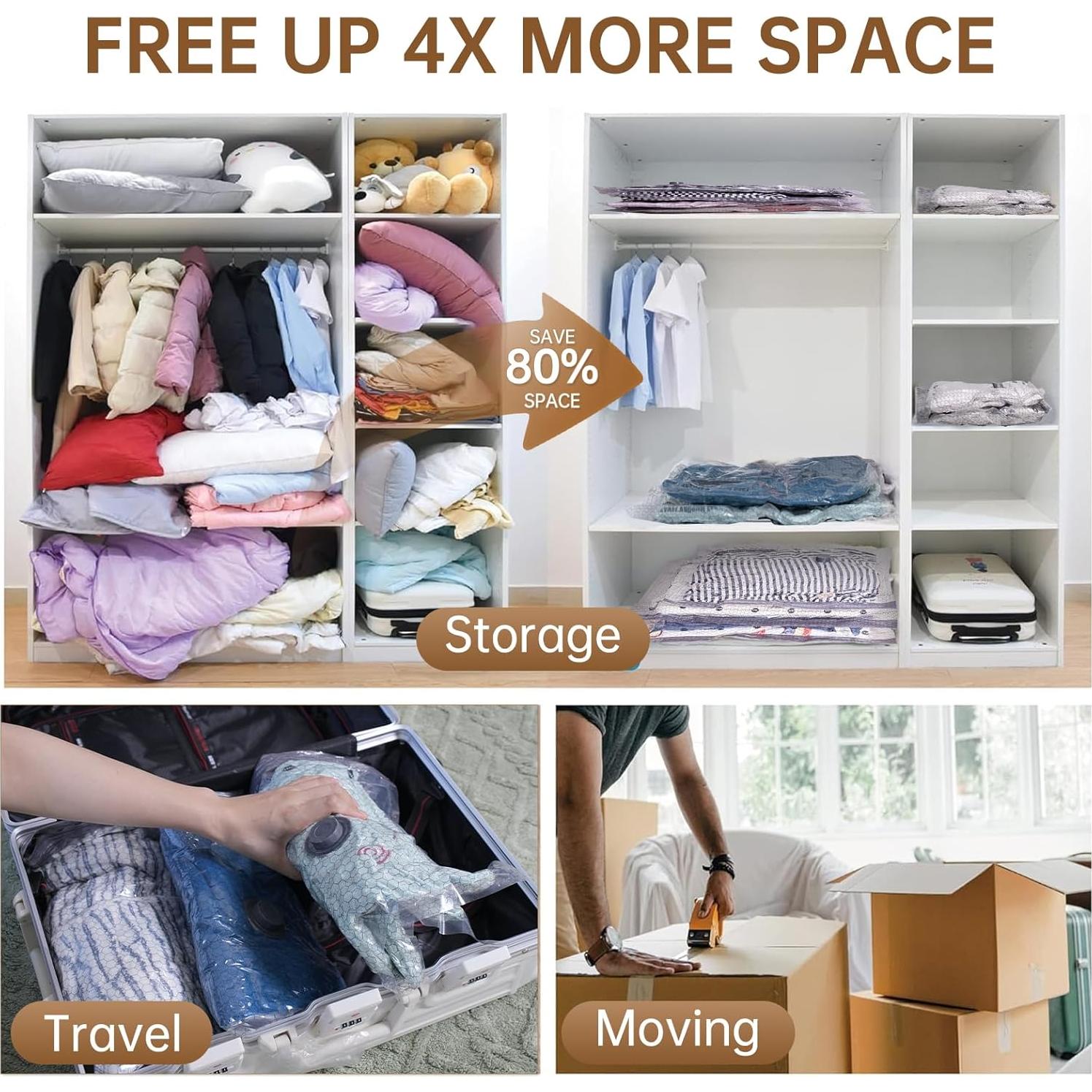 Bolsas de Vacío Lxmiora 12 Pzas + Bomba Inalámbrica 1500mAh