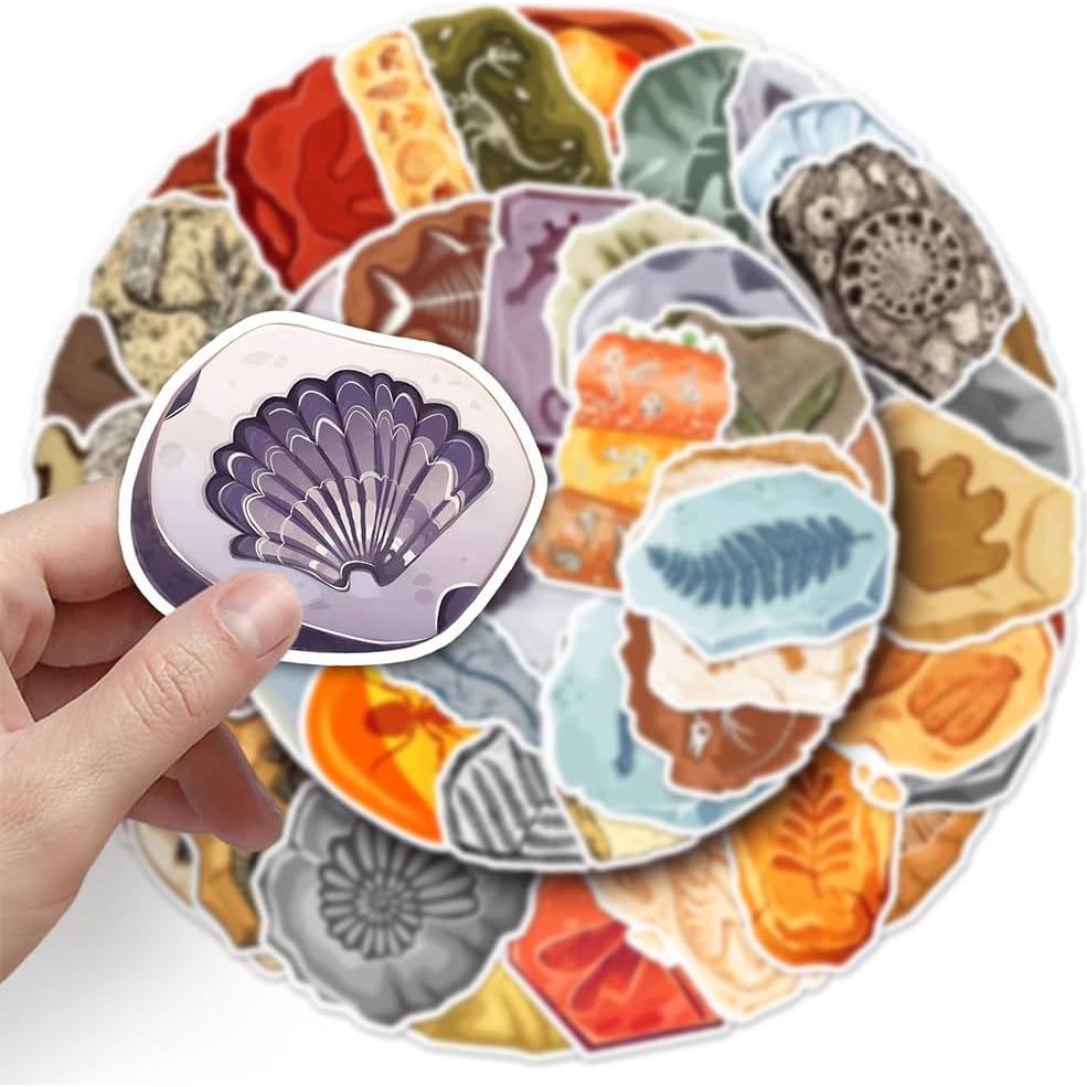 Calcomanías de Vinilo Impermeables LIFEPAL - 50 Pcs Fossil