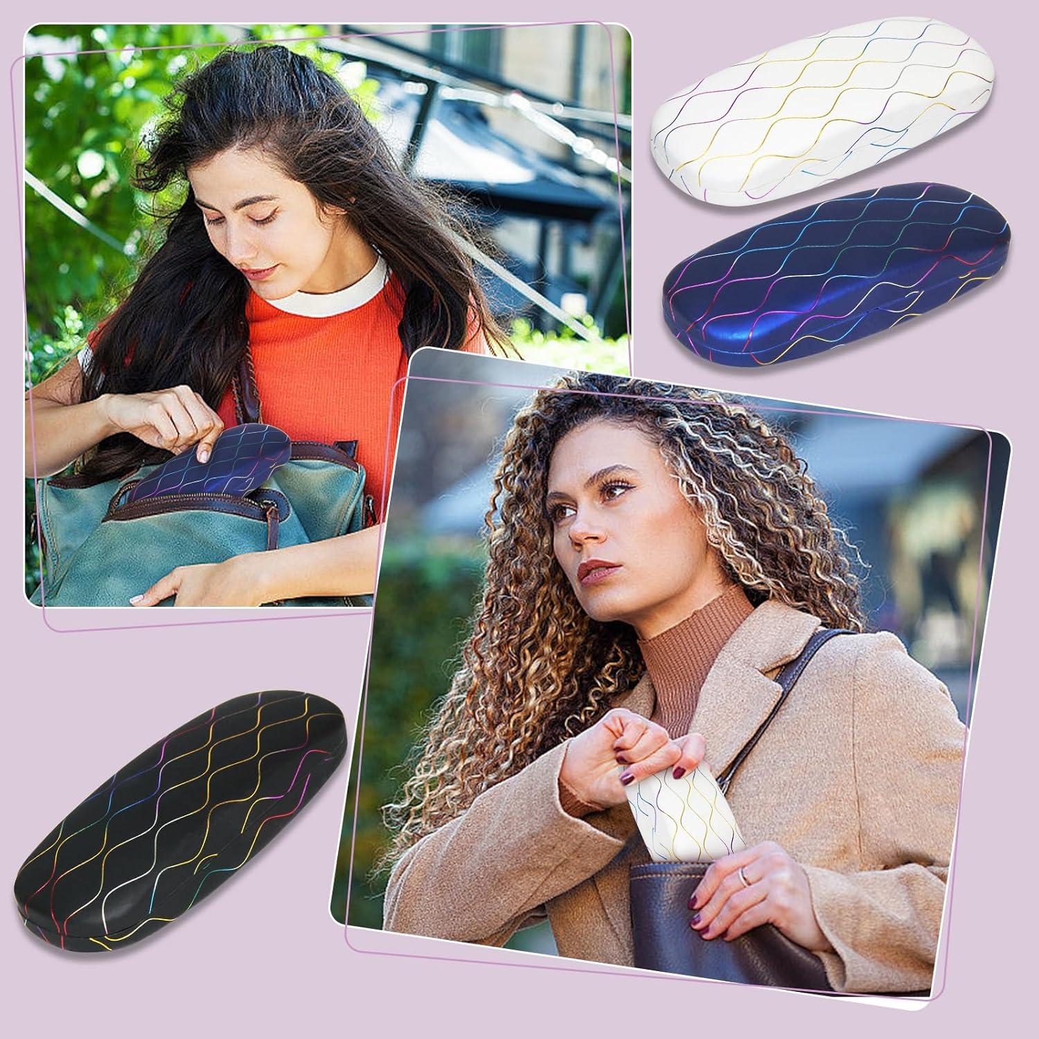 Estuche de Gafas 3 Piezas con Paño de Limpieza - Negro, Azul, Blanco