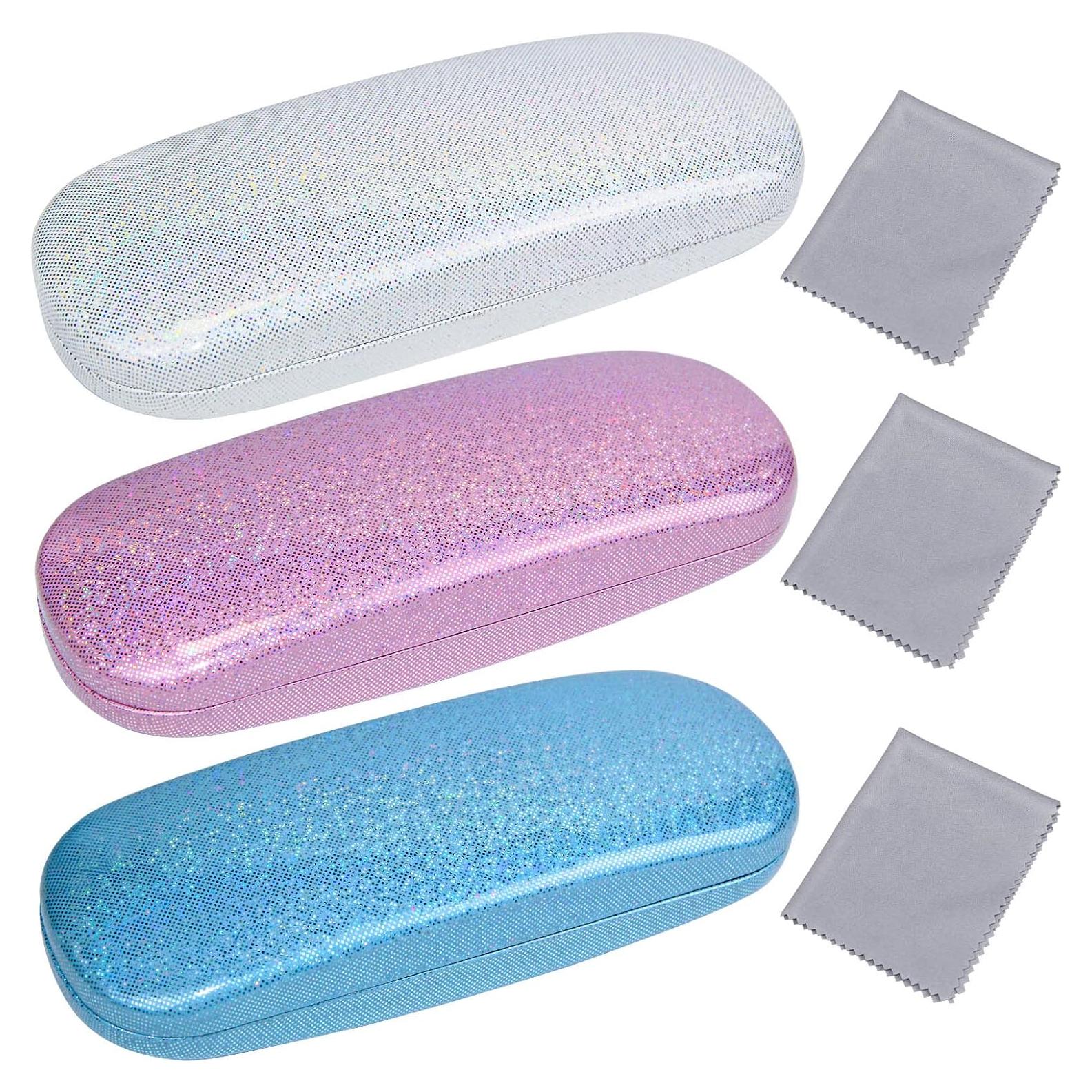 Estuche de Gafas 3 Piezas Duro con Paño de Limpieza