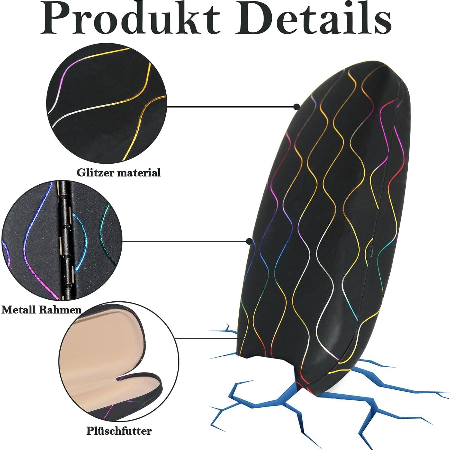 Estuche de Gafas 3 Piezas Carcasa Dura con Paño Limpieza