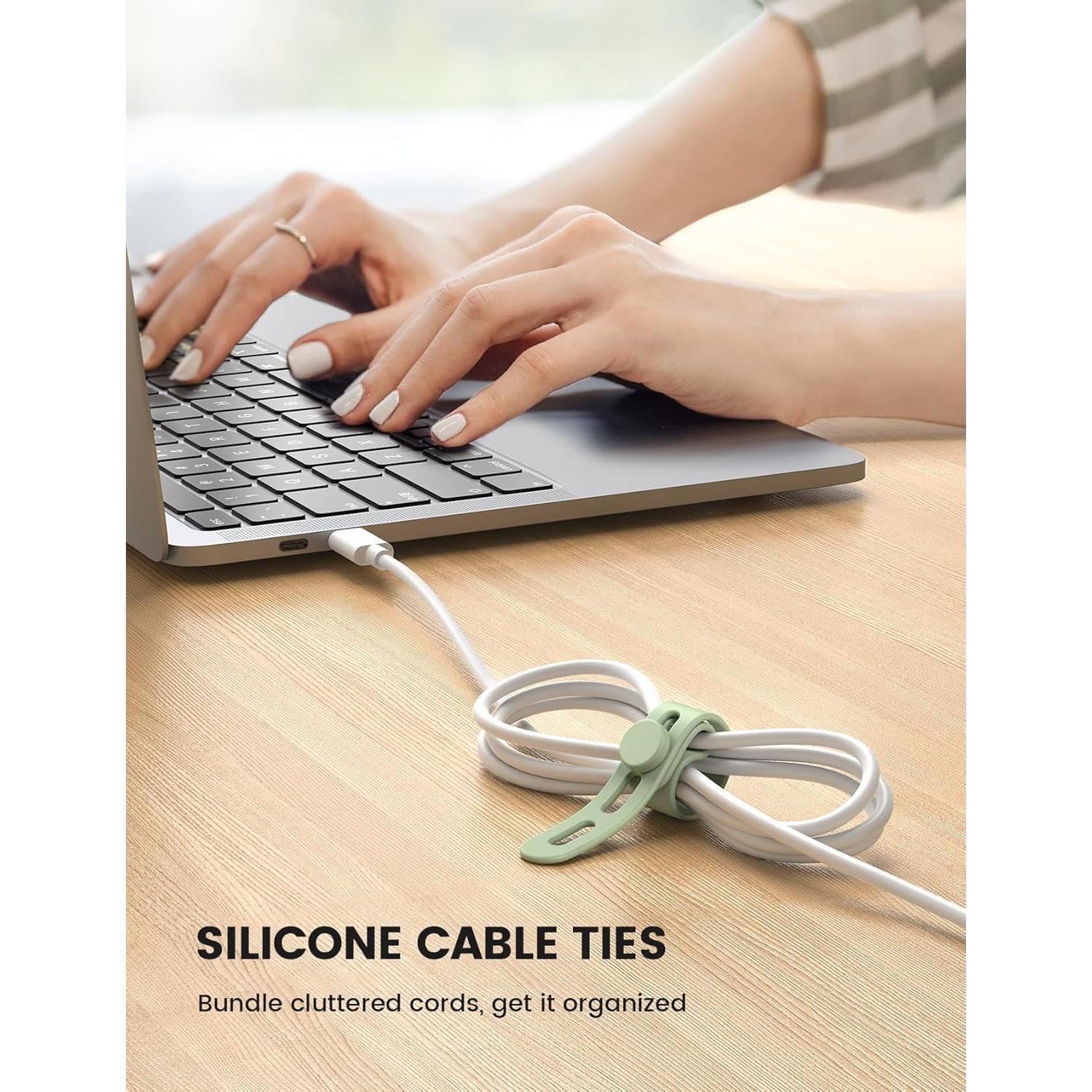 Correas de Silicona Lamicall 20Pack para Organizar Cables