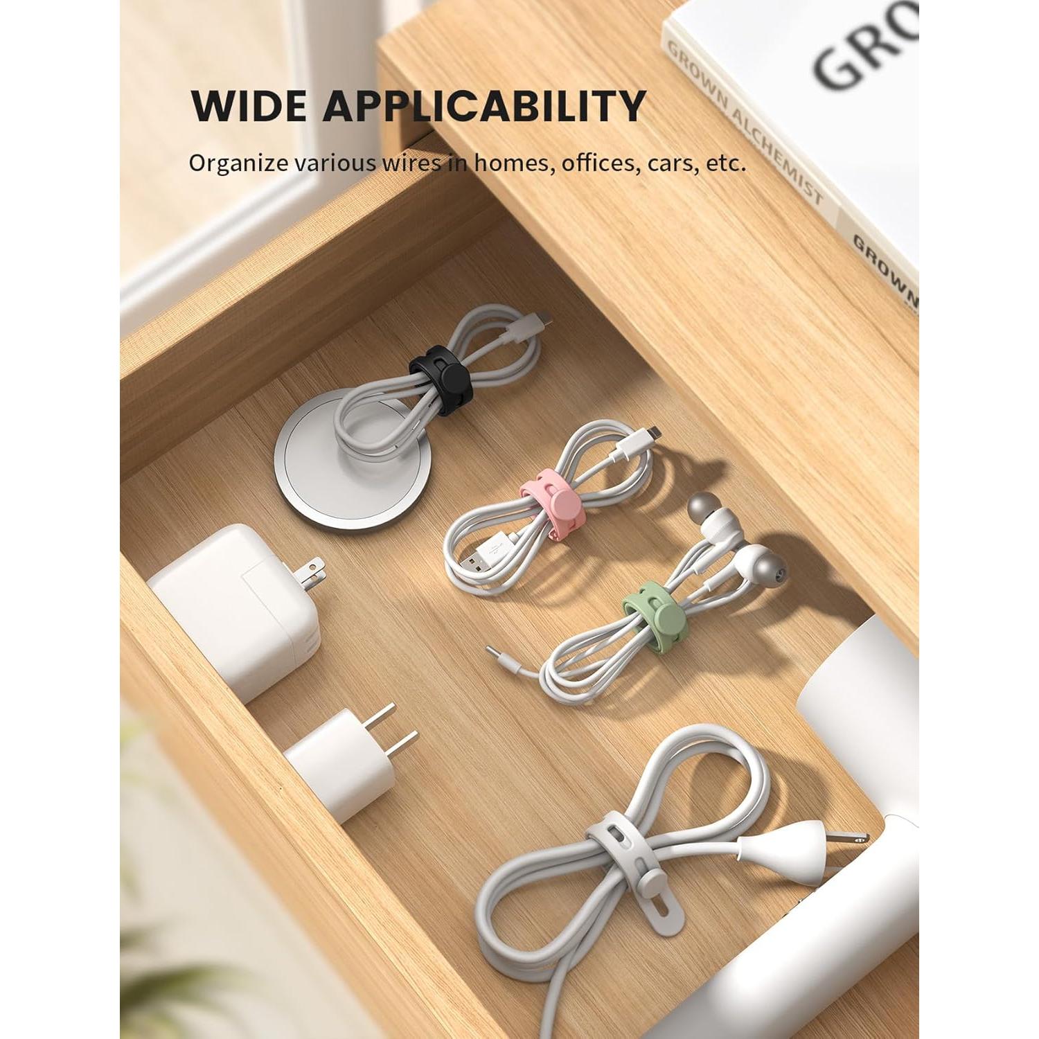 Correas de Silicona Lamicall 20Pack para Organizar Cables