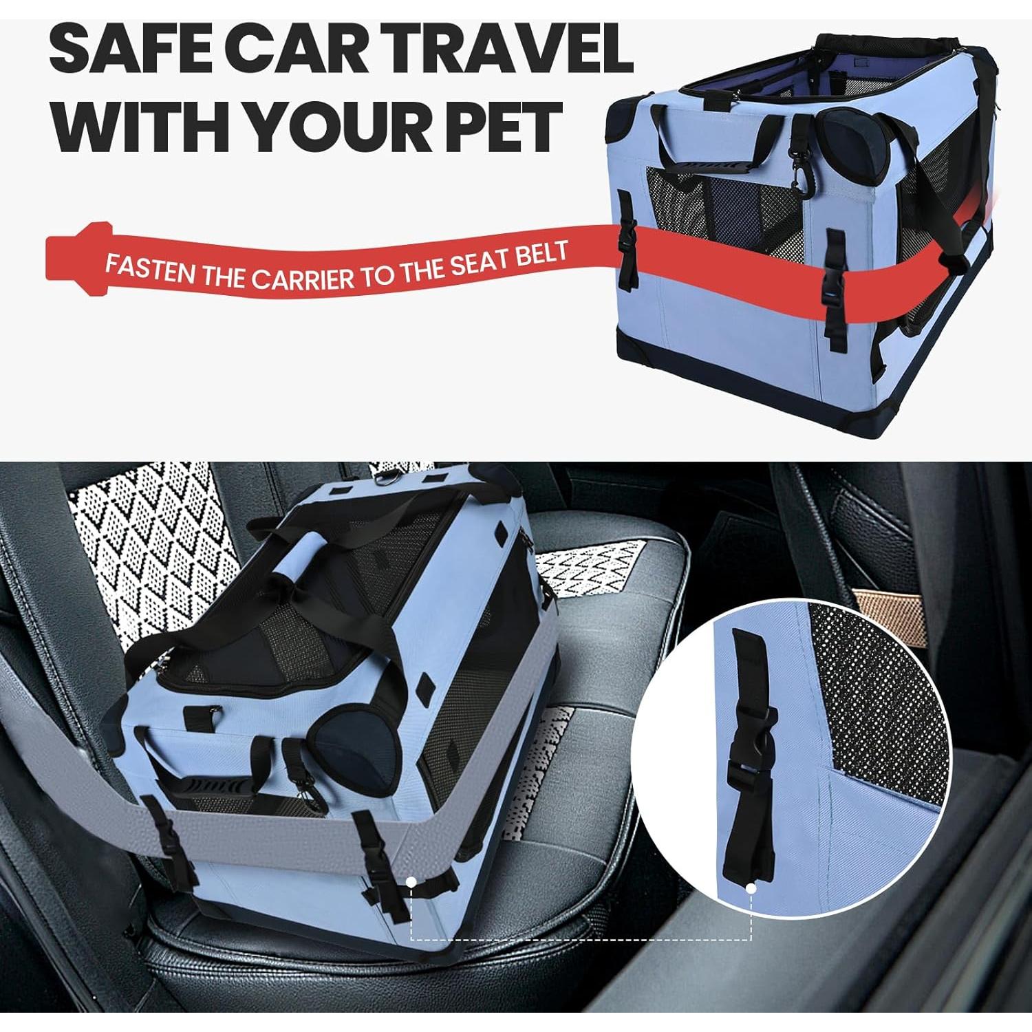 Transportín Grande Pegic para 2 Gatitos o Cachorros Azul