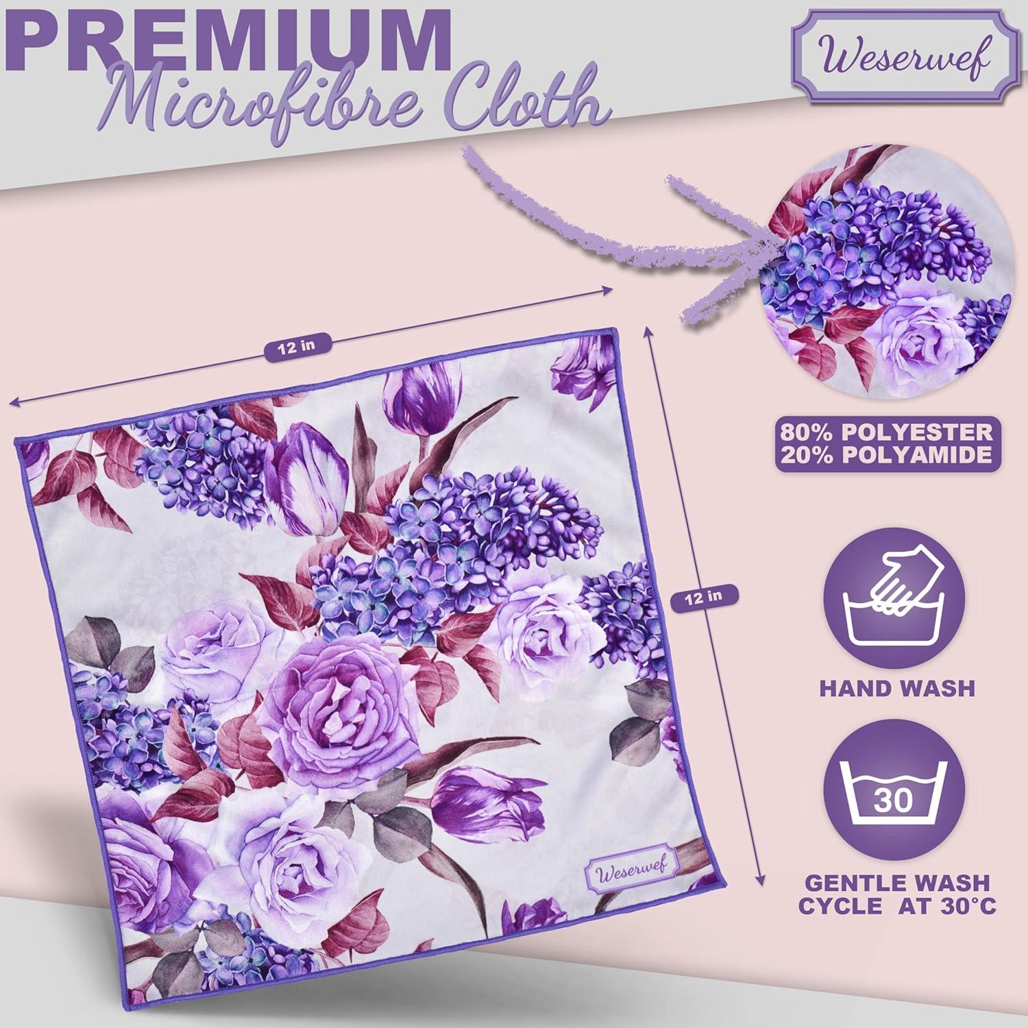 Paño de limpieza microfibra WESERWEF 30x30 cm rosa y lila