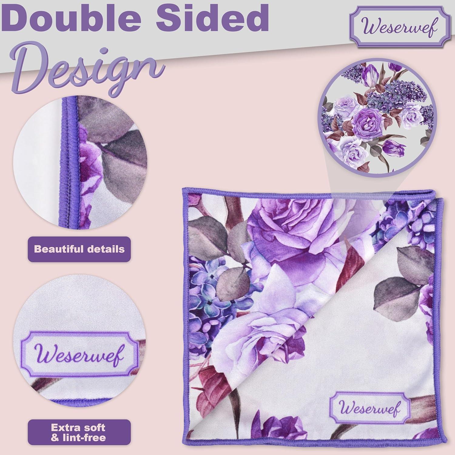 Paño de limpieza microfibra WESERWEF 30x30 cm rosa y lila