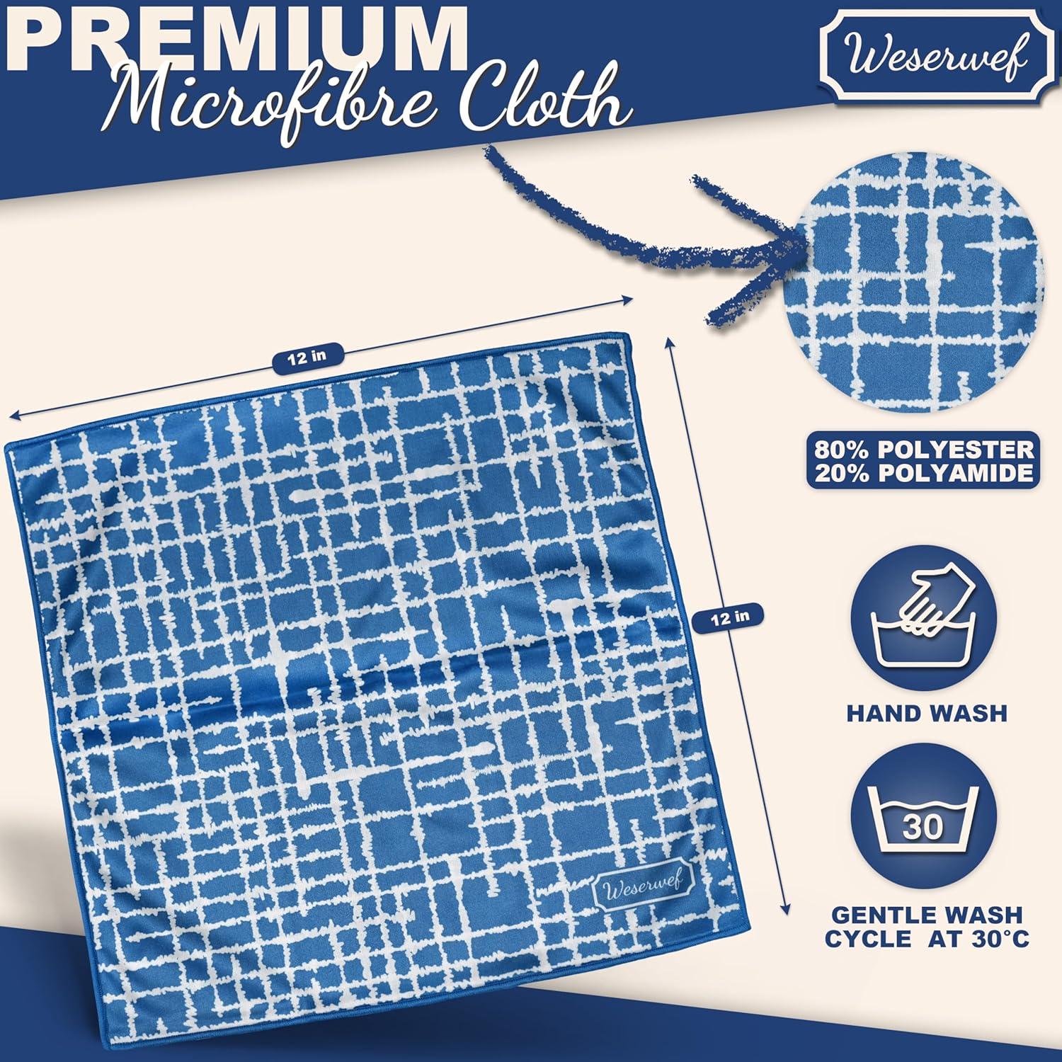 Paño de limpieza WESERWEF 30x30 cm microfibra azul