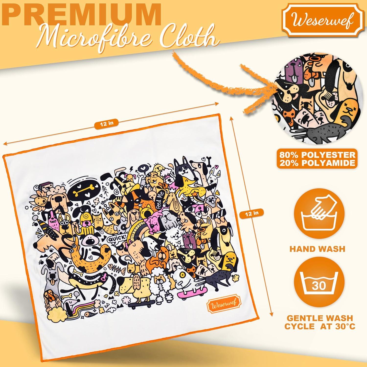 Paño de limpieza WESERWEF - Microfibra 30x30 cm Perros