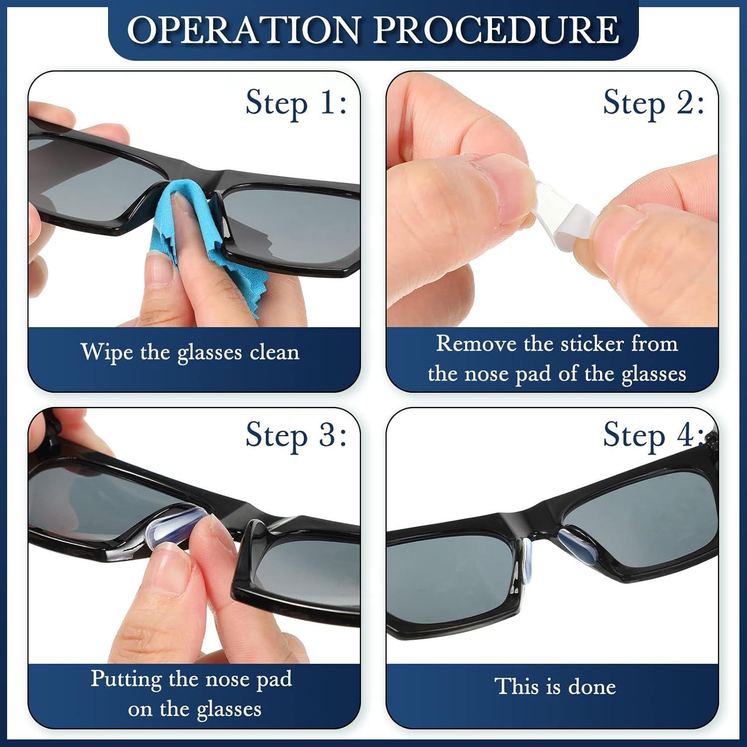 50 Piezas Accesorios para Gafas Konohan Almohadillas y Soportes