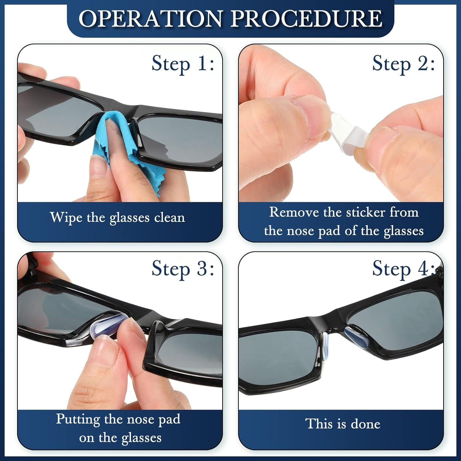 50 Piezas Accesorios para Gafas Konohan Almohadillas y Soportes