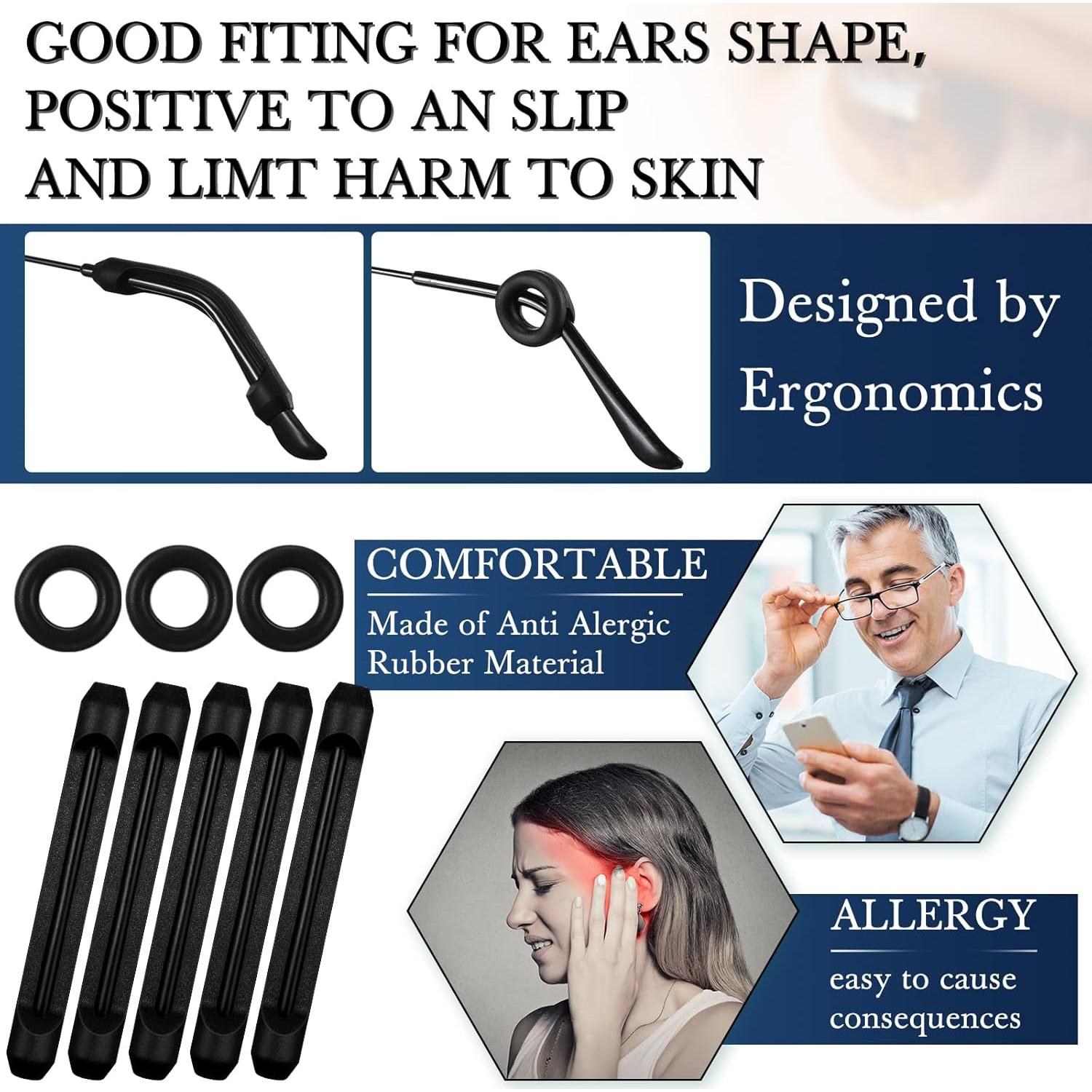 50 Piezas Accesorios para Gafas Konohan Almohadillas y Soportes