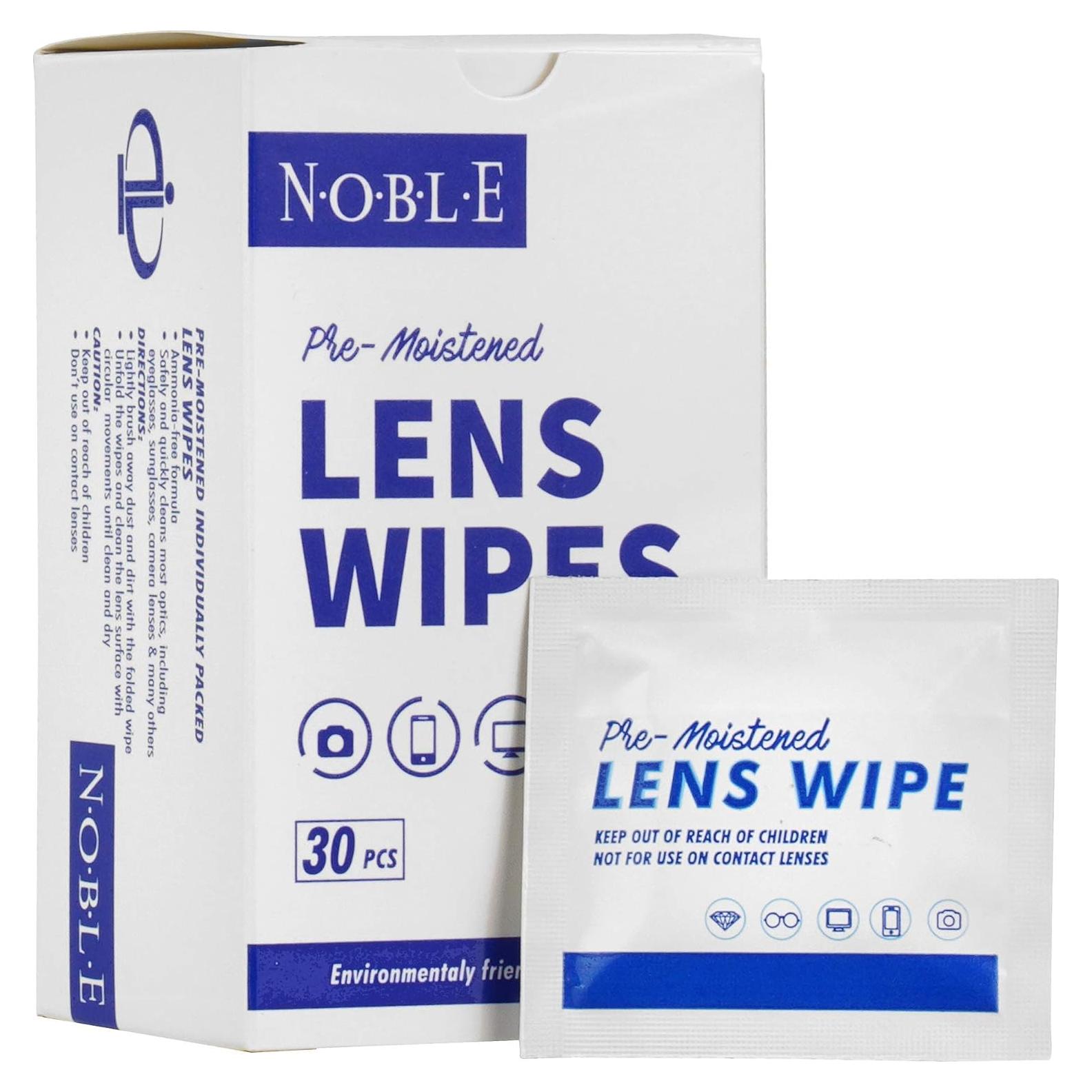 Toallitas de limpieza para lentes Noble 30 unidades