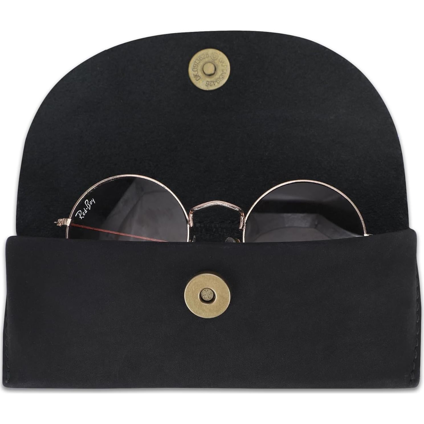 Funda de Gafas de Sol CestAntiQ Cuero Genuino Negra