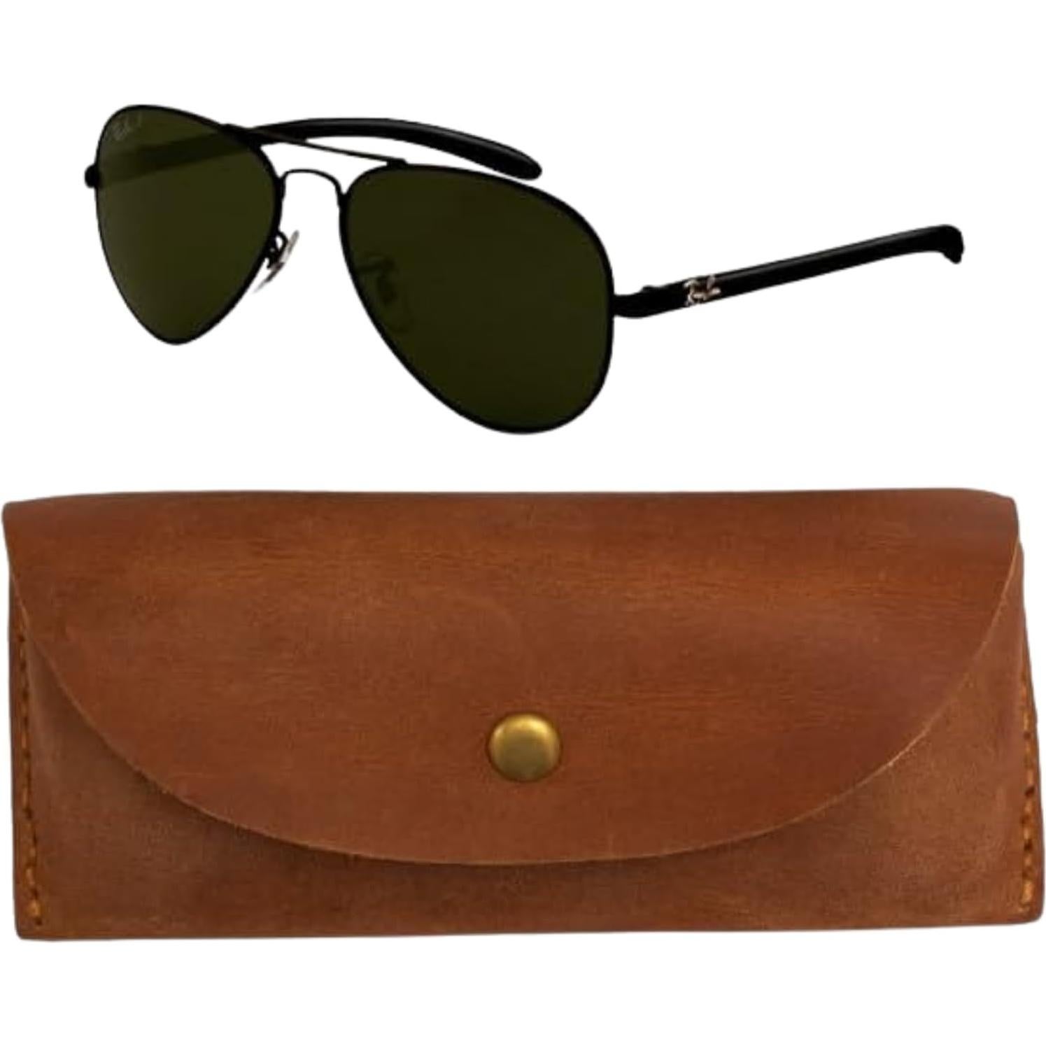 Funda de Gafas de Cuero CestAntiQ Marrón Compacta