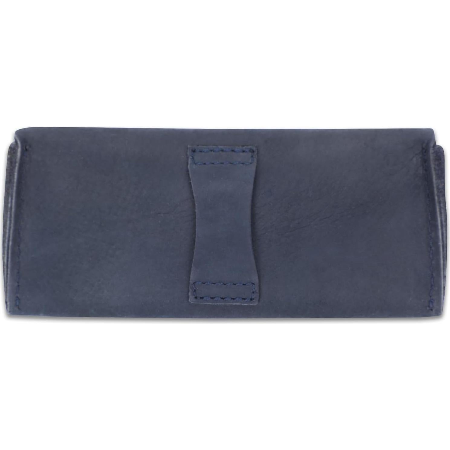 Estuche de Gafas de Sol CestAntiQ de Cuero Genuino Azul