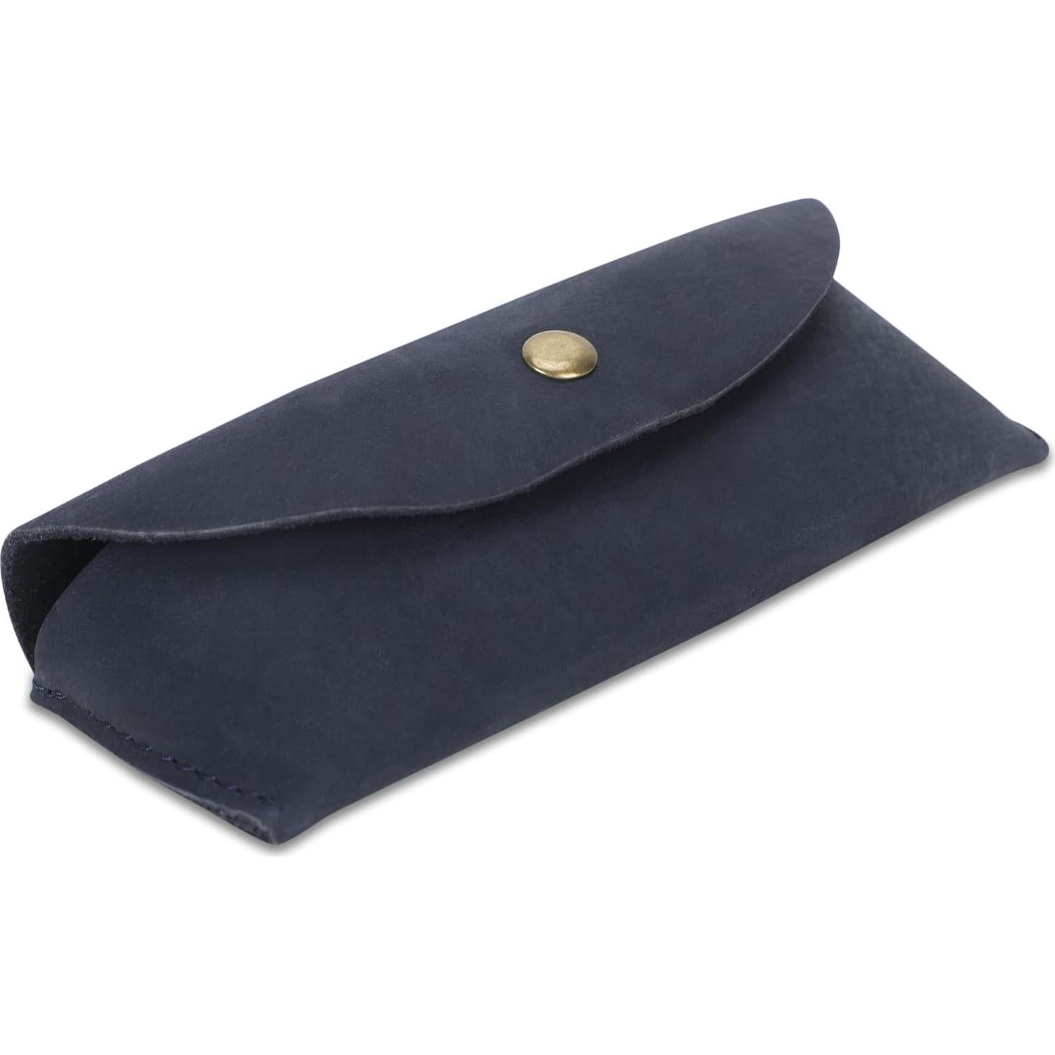 Estuche de Gafas de Sol CestAntiQ de Cuero Genuino Azul