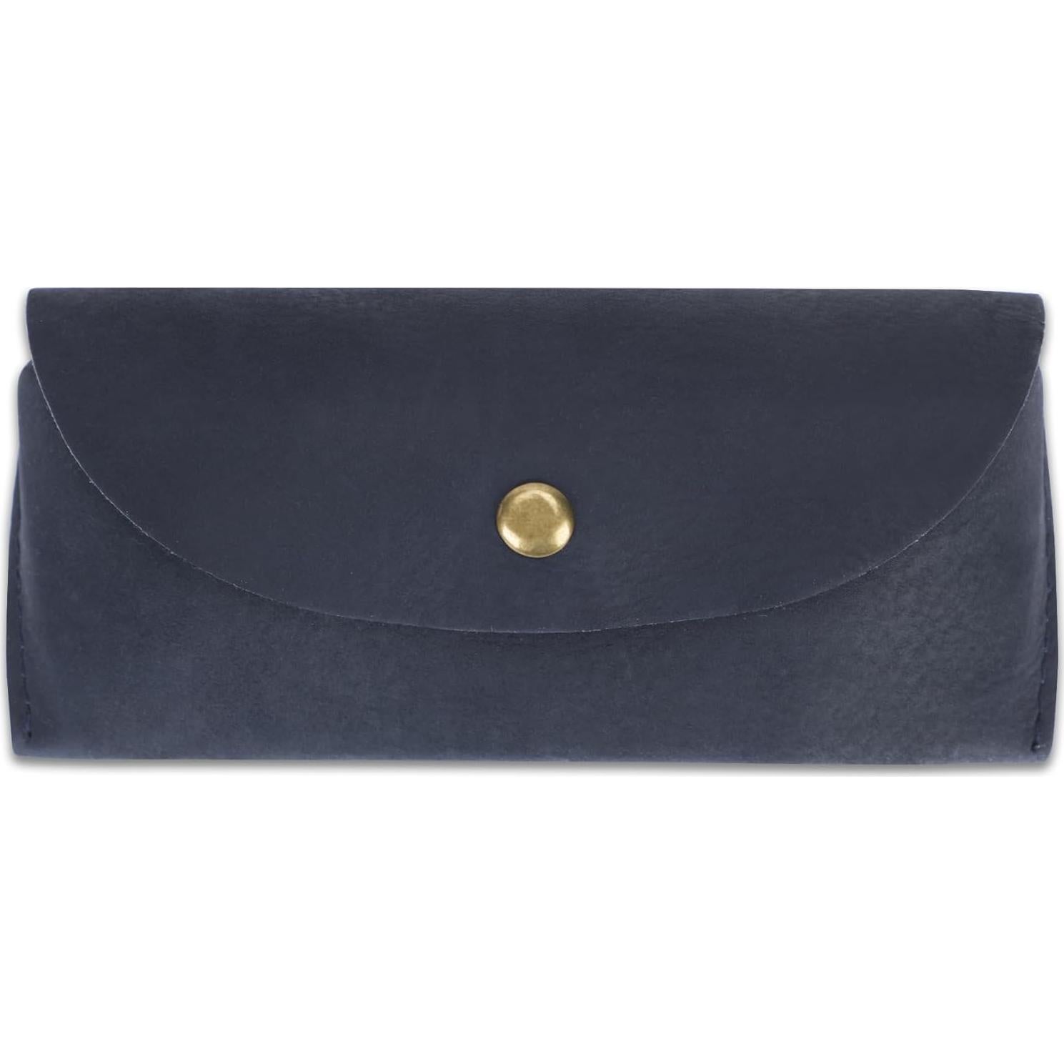 Estuche de Gafas de Sol CestAntiQ de Cuero Genuino Azul