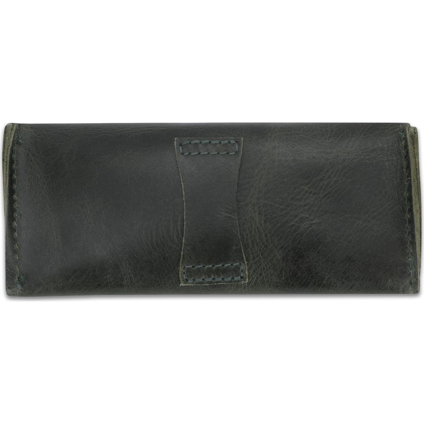 Funda de Gafas de Sol CestAntiQ Verde Cuero Genuino