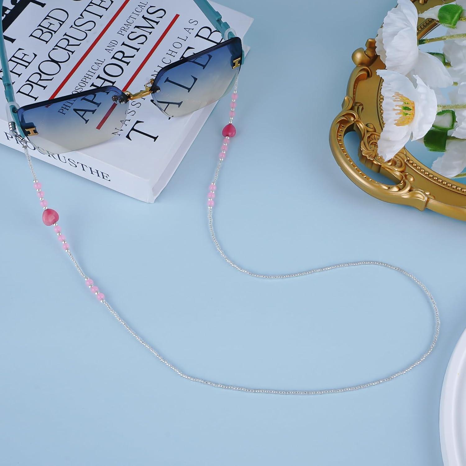 Cadena de Acrílico BILIONE para Gafas Rosa 72 cm