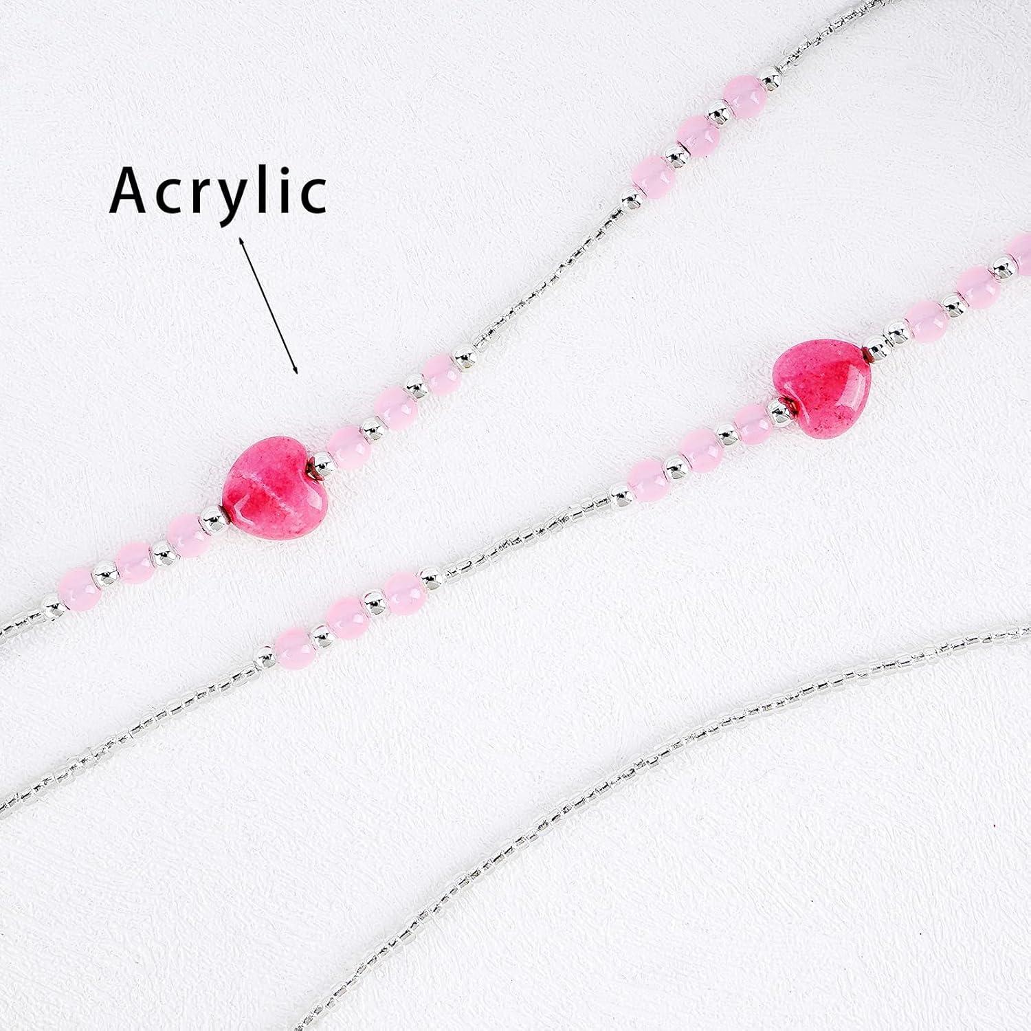 Cadena de Acrílico BILIONE para Gafas Rosa 72 cm