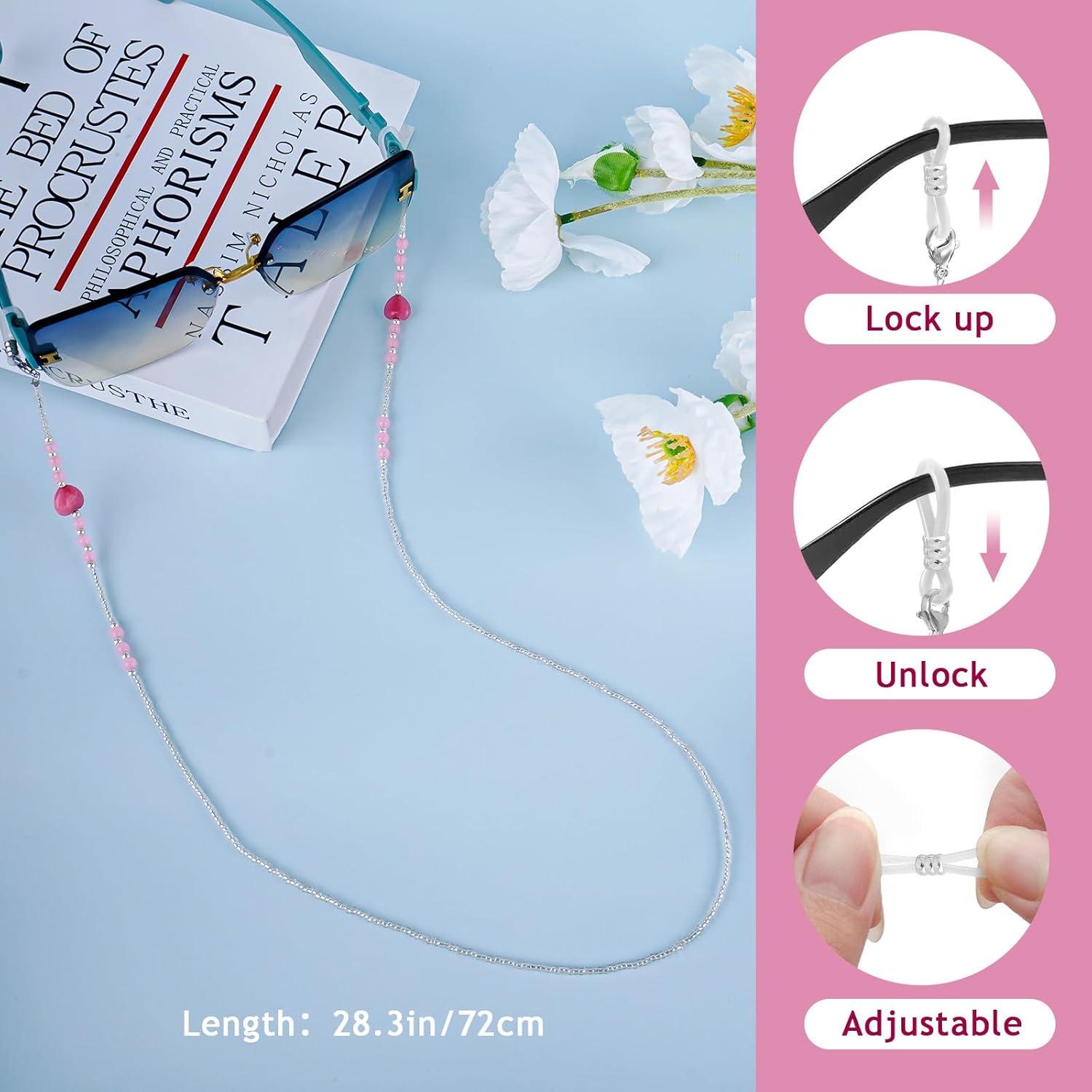 Cadena de Acrílico BILIONE para Gafas Rosa 72 cm