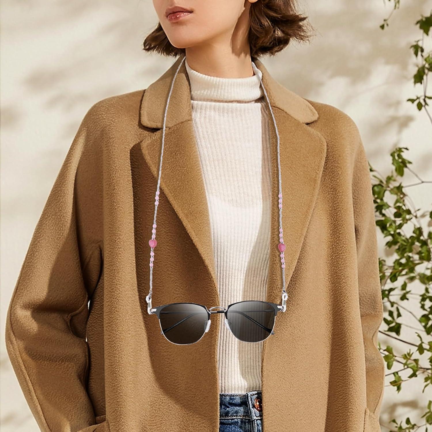 Cadena de Acrílico BILIONE para Gafas Rosa 72 cm