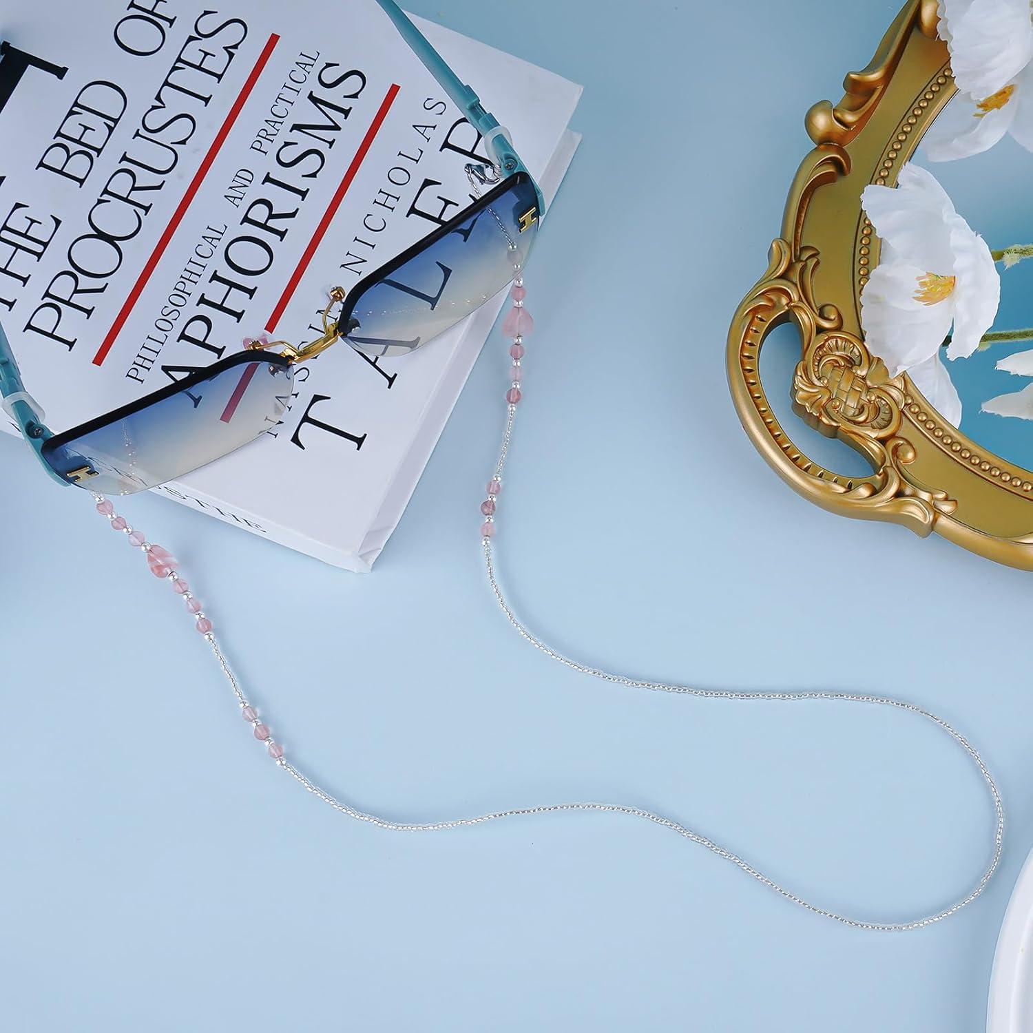 Cadena de Gafas BILIONE Rosa Claro 72 cm con Perlas