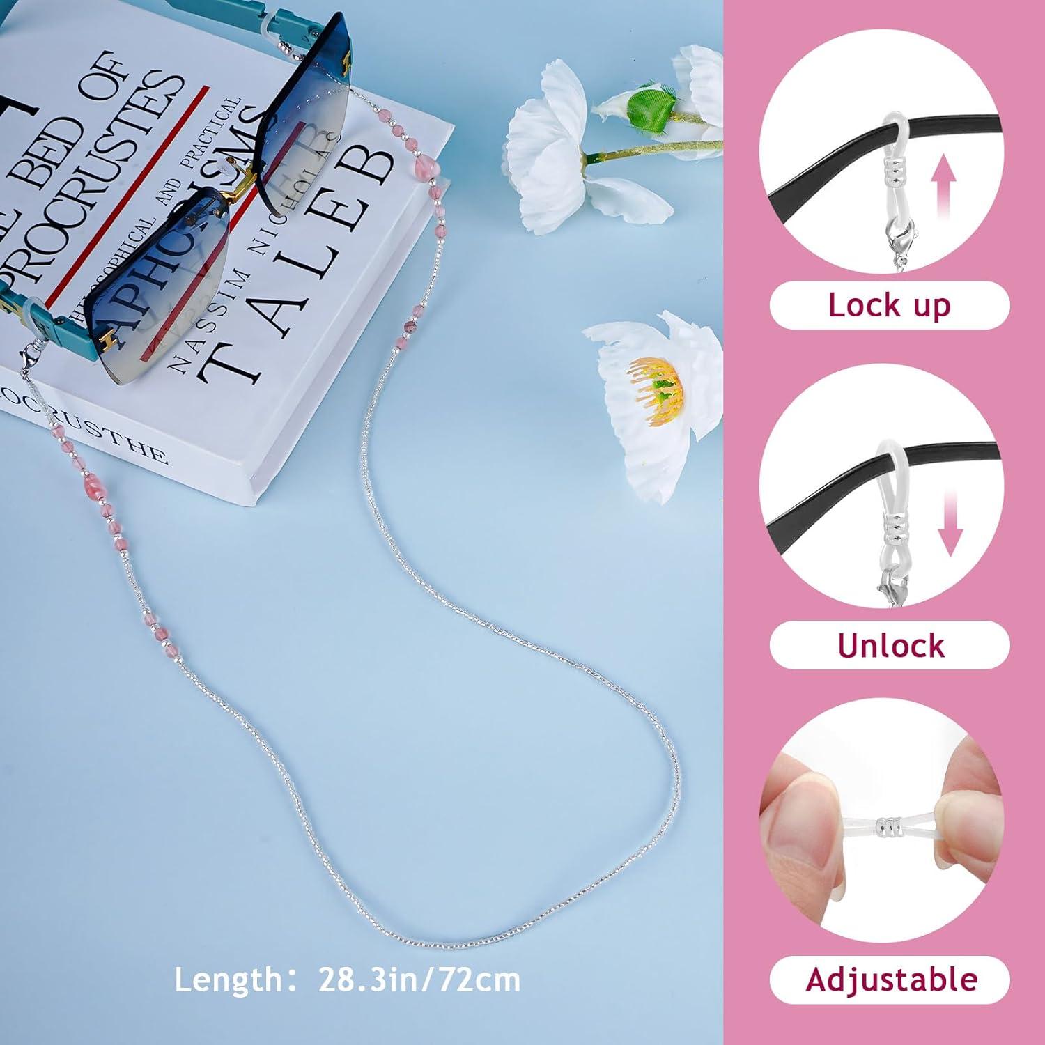 Cadena de Gafas BILIONE Rosa Claro 72 cm con Perlas