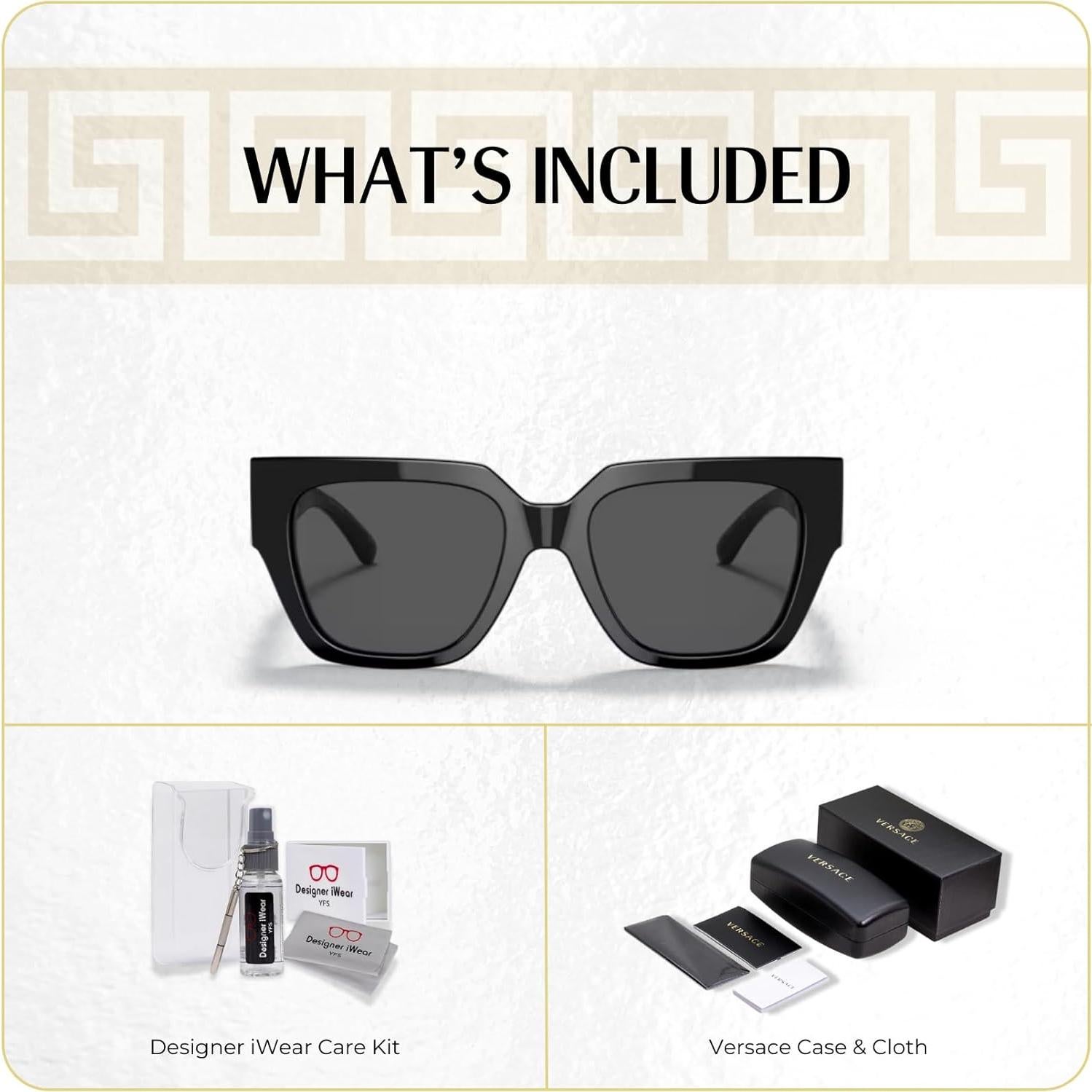 Gafas de sol cuadradas Versace VE4409F para mujeres + Kit de cuidado