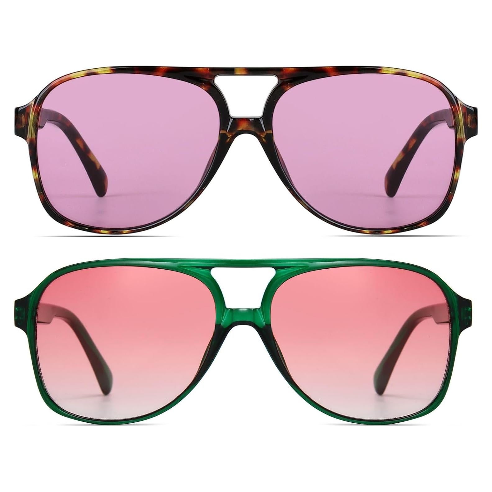Gafas de sol retro vintage unisex aviador grandes UV400
