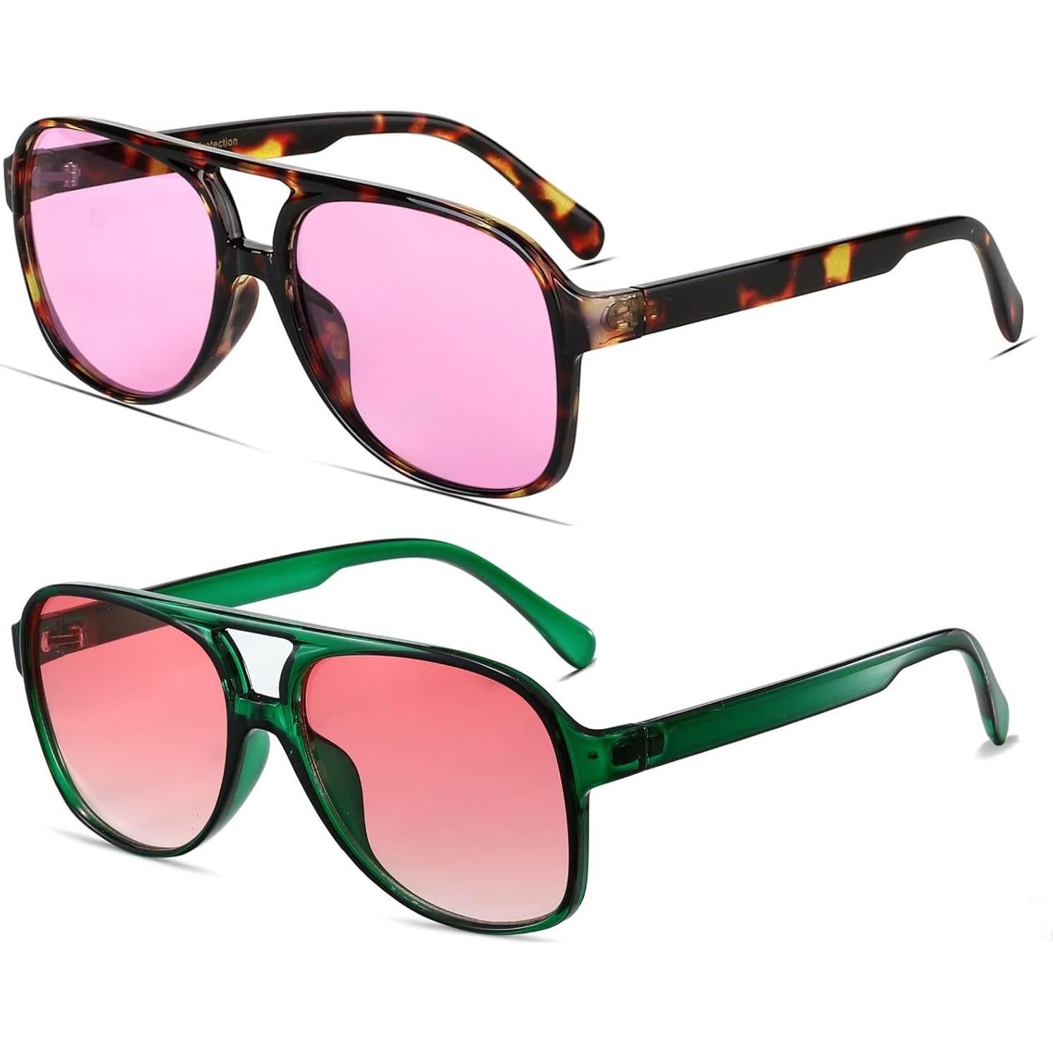 Gafas de sol retro vintage unisex aviador grandes UV400
