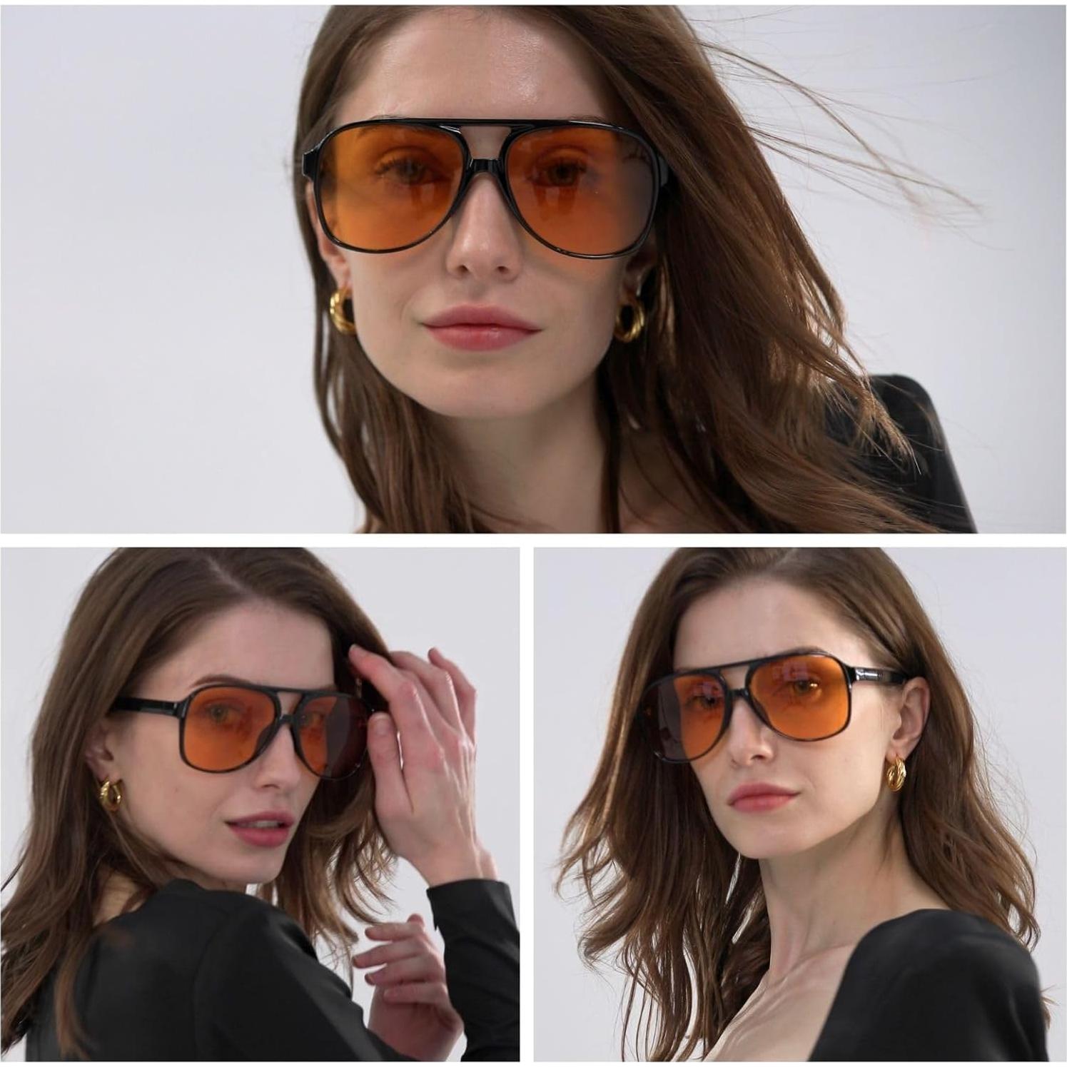 Gafas de sol retro vintage unisex aviador grandes UV400