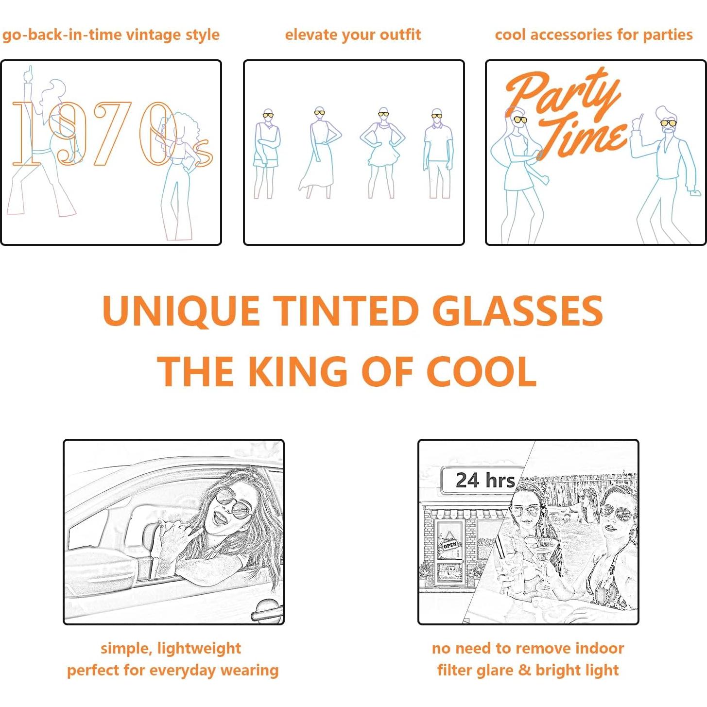 Gafas de sol retro vintage unisex aviador grandes UV400