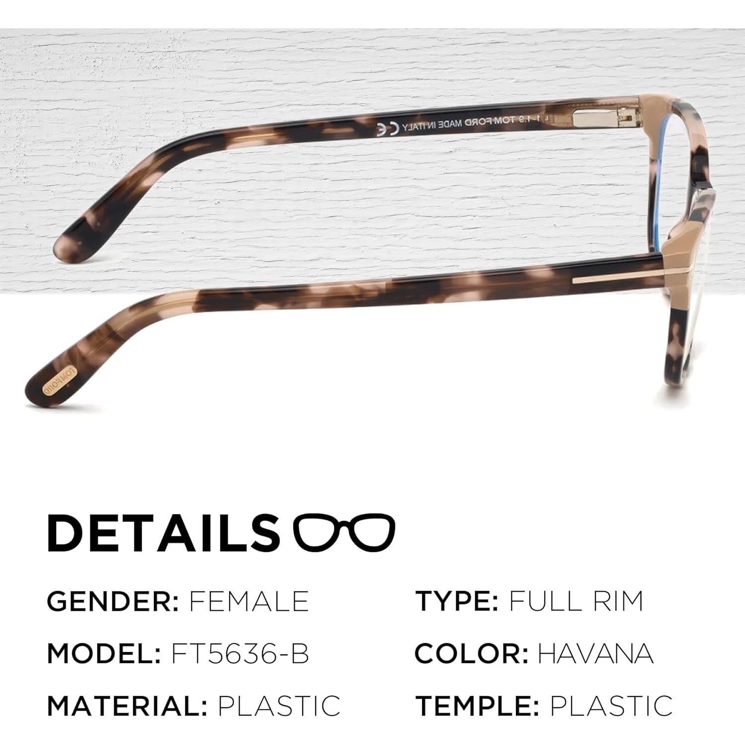 Gafas Tom Ford FT5638-B Cuadradas + Kit de Limpieza