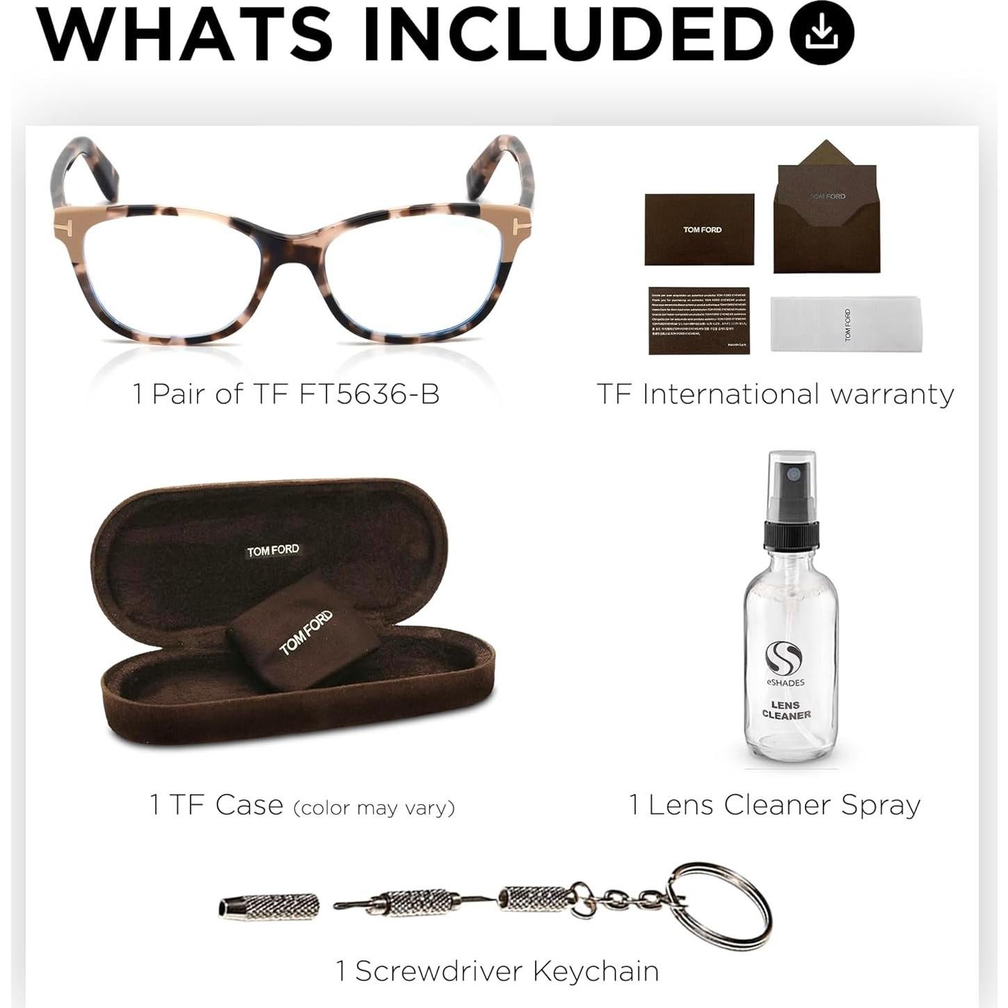 Gafas Tom Ford FT5638-B Cuadradas + Kit de Limpieza