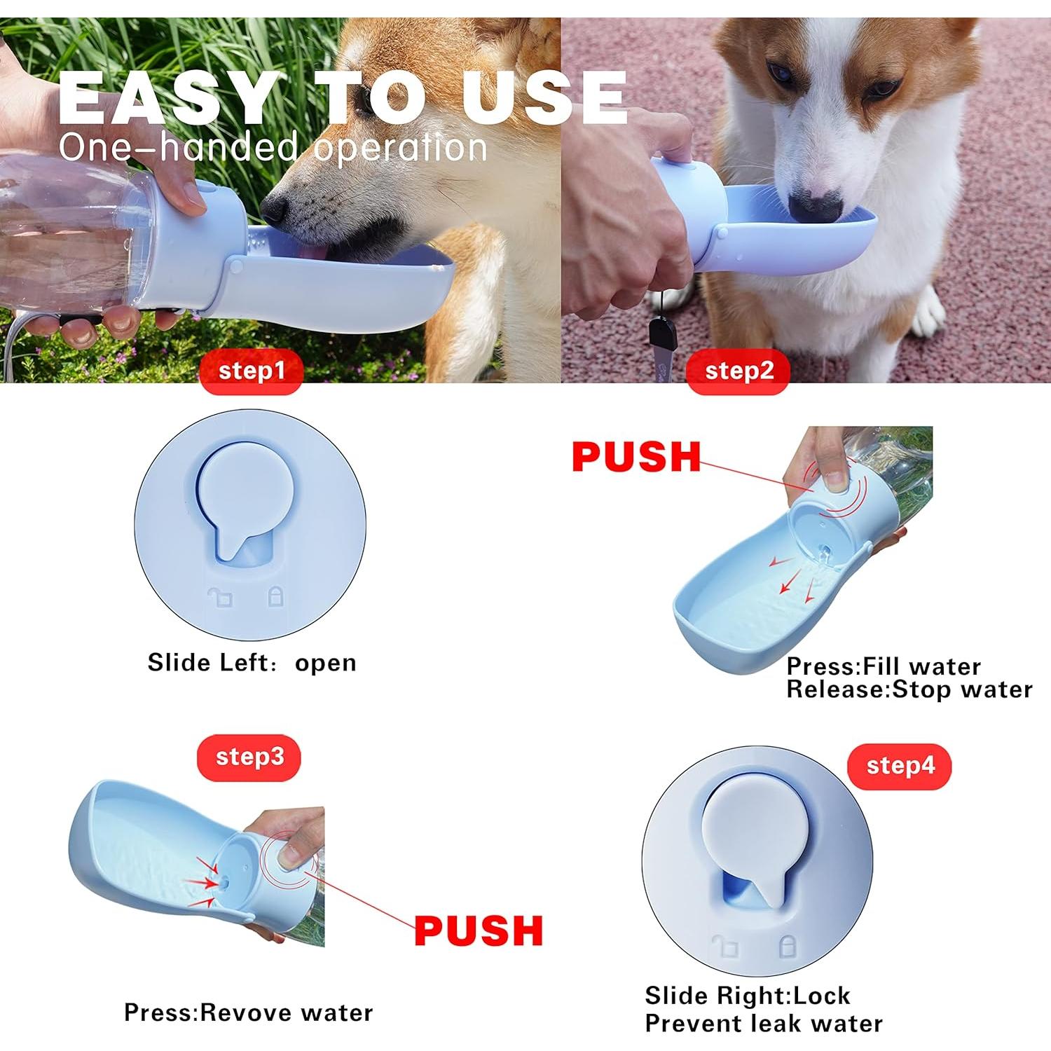 Botella de Agua Plegable Avelora 300ml para Mascotas