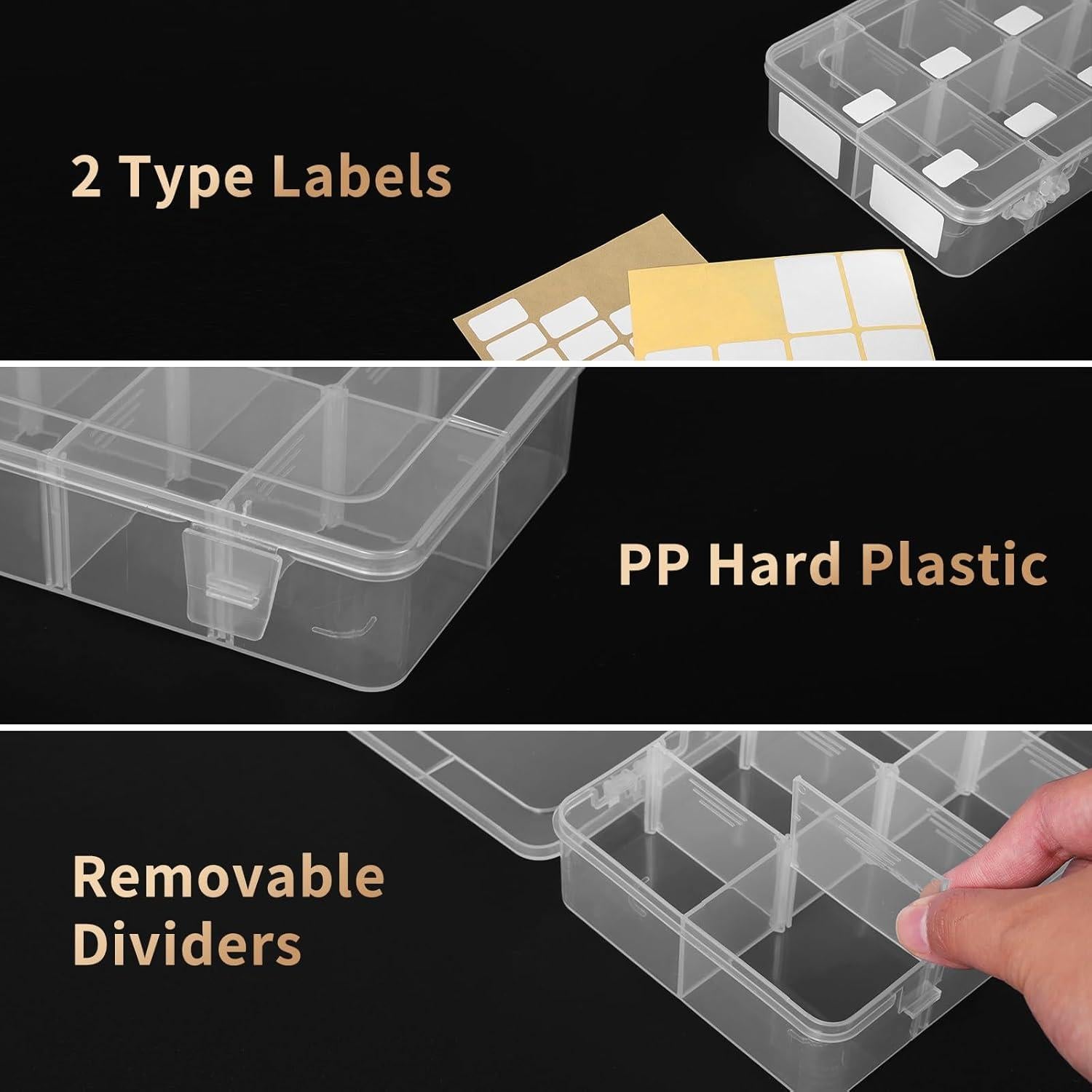 Organizador de Perlas QUEFE 2 Paquetes 8 Compartimentos