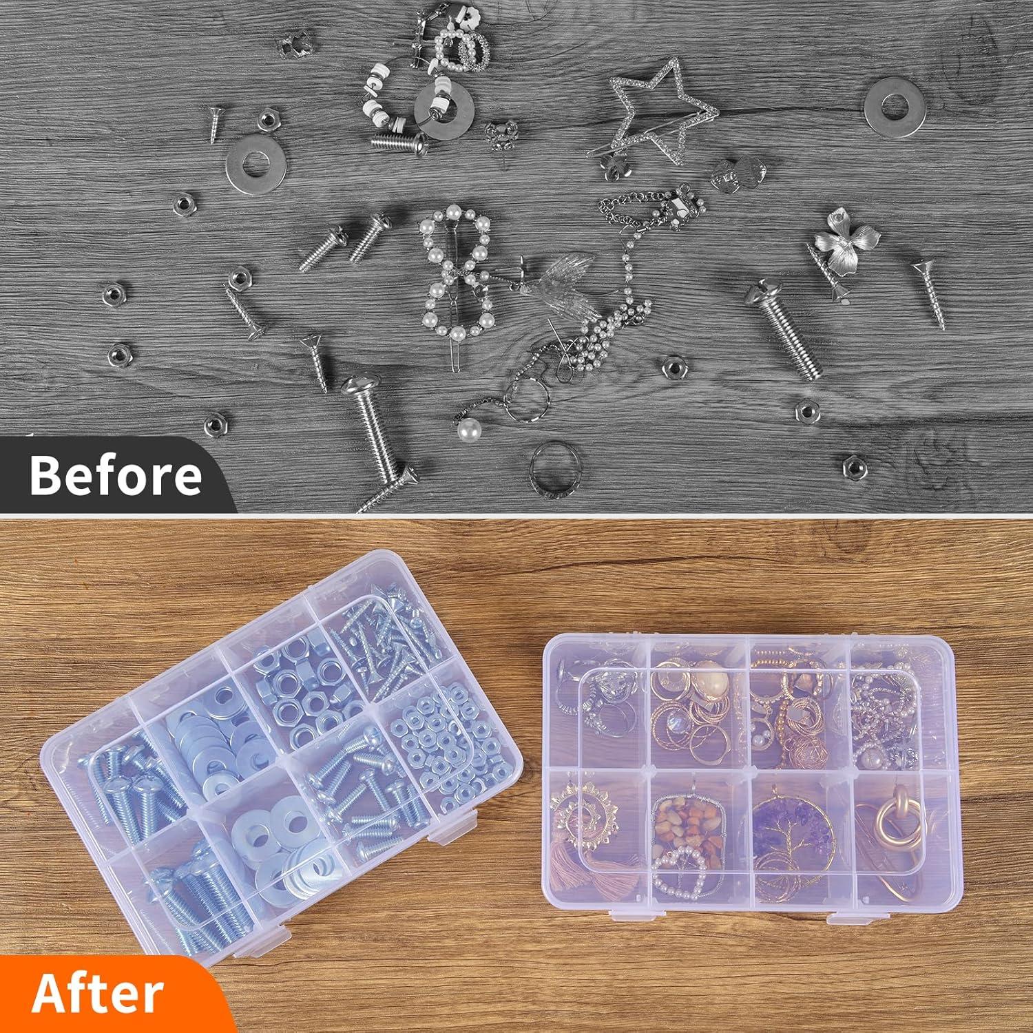 Organizador de Perlas QUEFE 2 Paquetes 8 Compartimentos