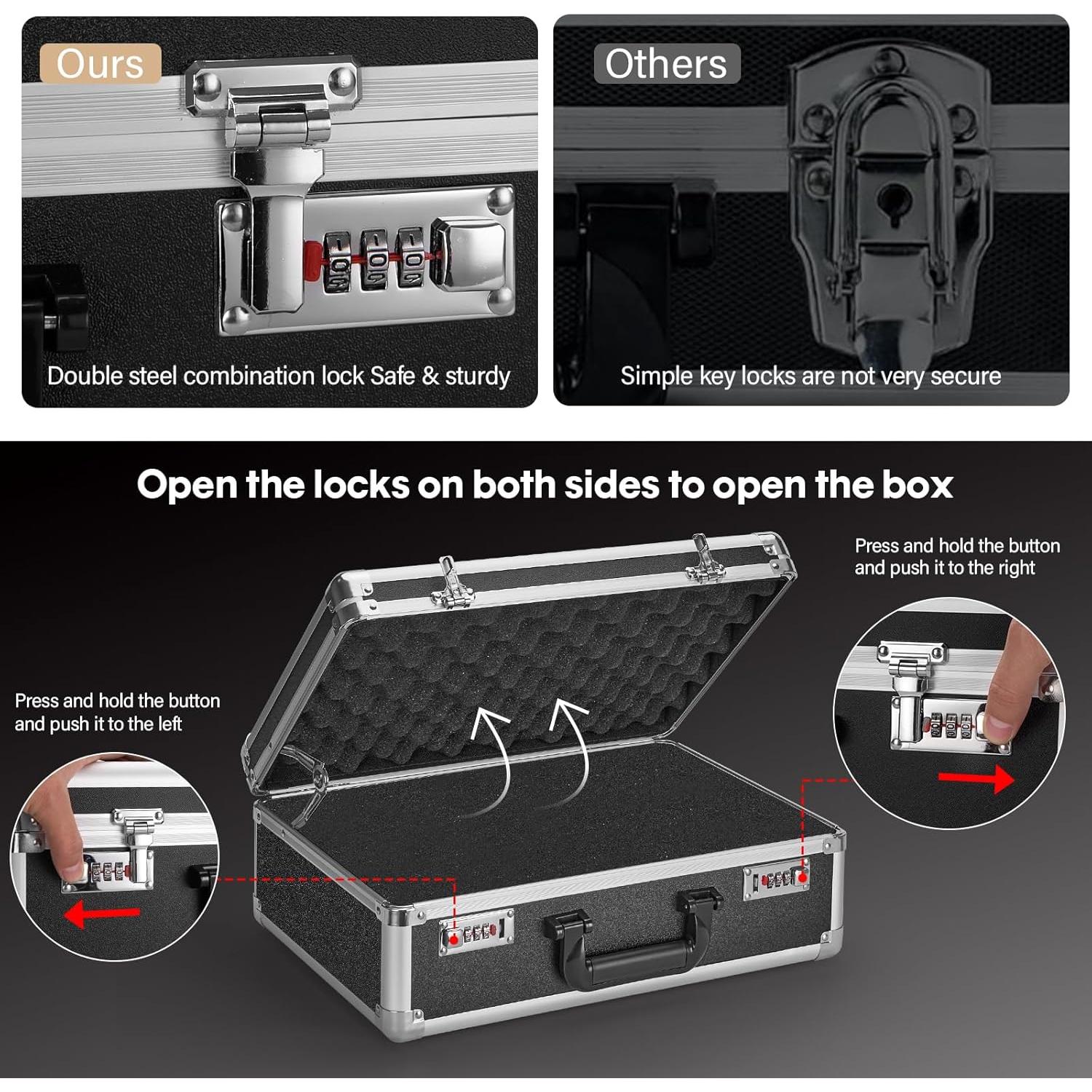 Caja de Seguridad GODLONSEN 36x25x11 cm con Cerradura Doble