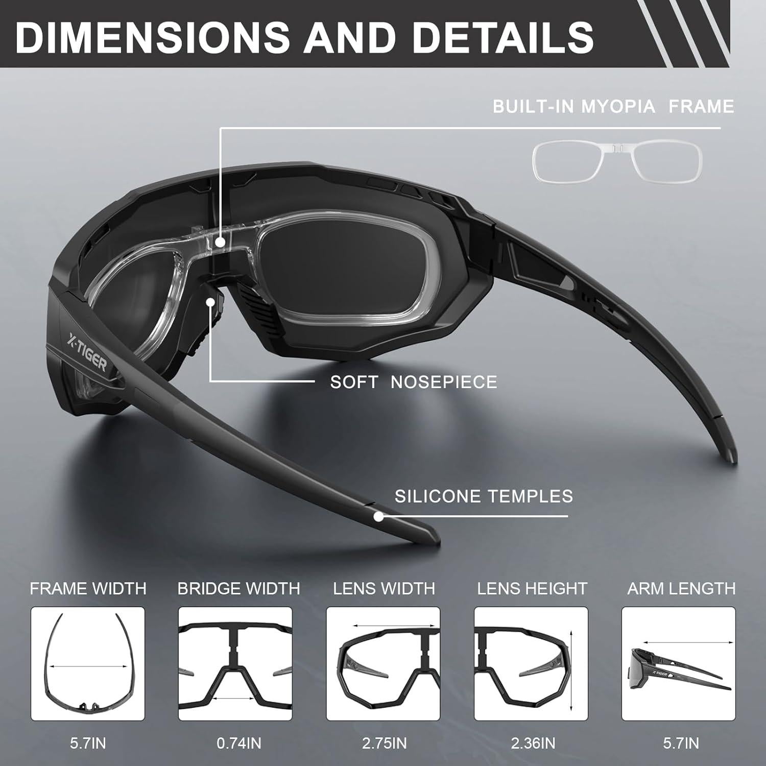 Gafas de Sol Polarizadas X-TIGER UV400 para Deportes Unisex